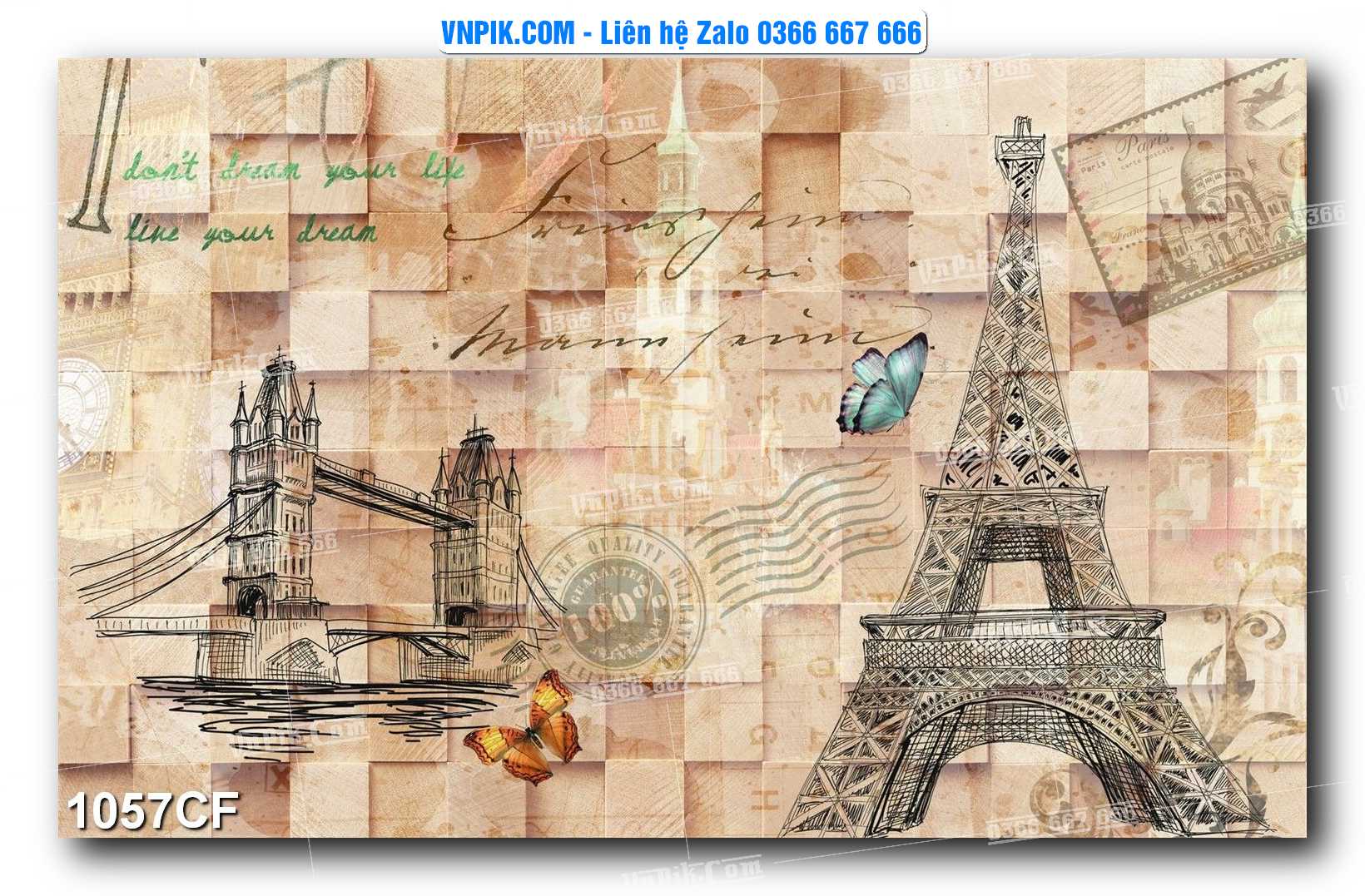 Tranh tường trang trí quán cà phê – trà chanh – trà sữa mã 1057CF