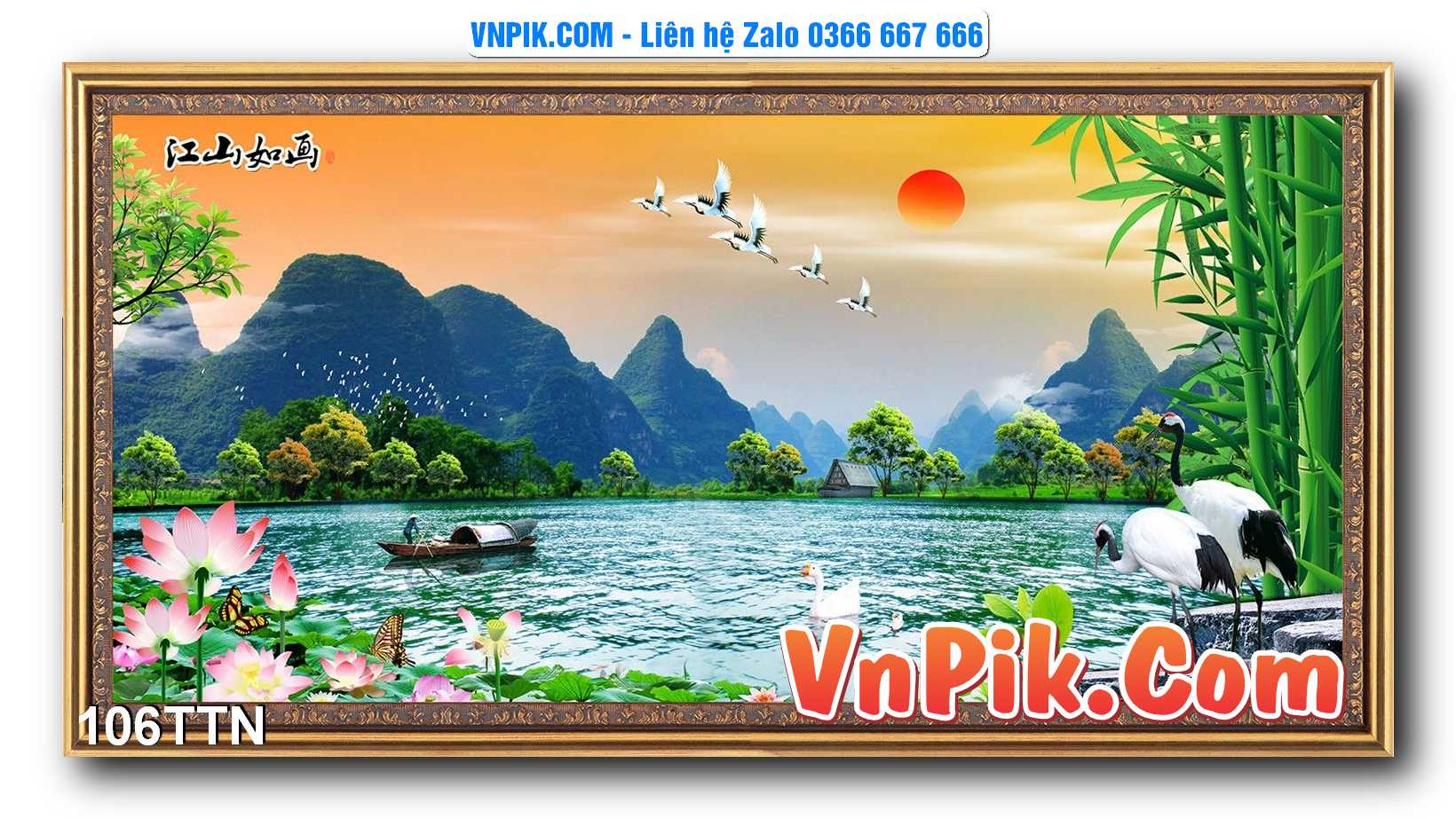 Tranh thác nước – Tranh phong thủy – Tranh treo tường mã 106TTN