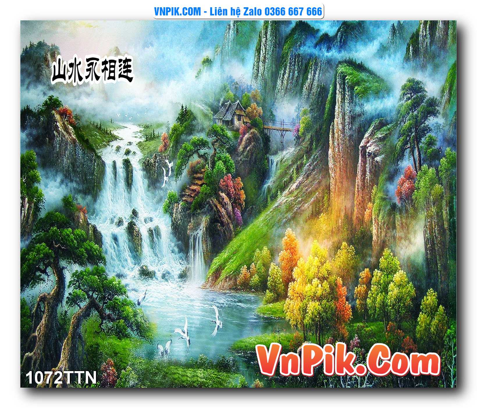 Tranh thác nước – Tranh phong thủy – Tranh treo tường mã 1072TTN