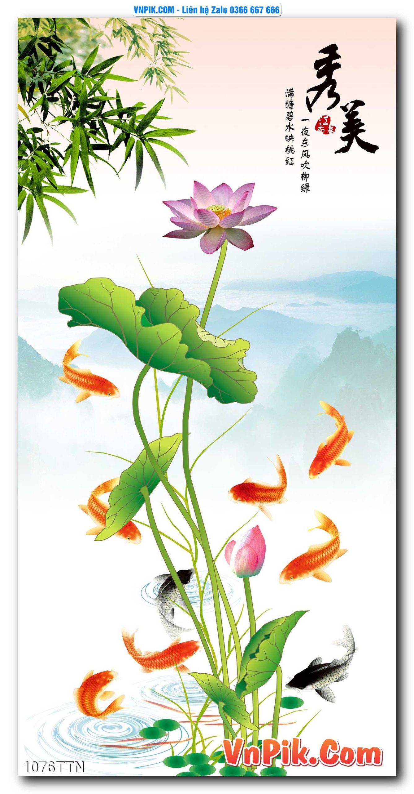 Tranh thác nước – Tranh phong thủy – Tranh treo tường mã 1076TTN