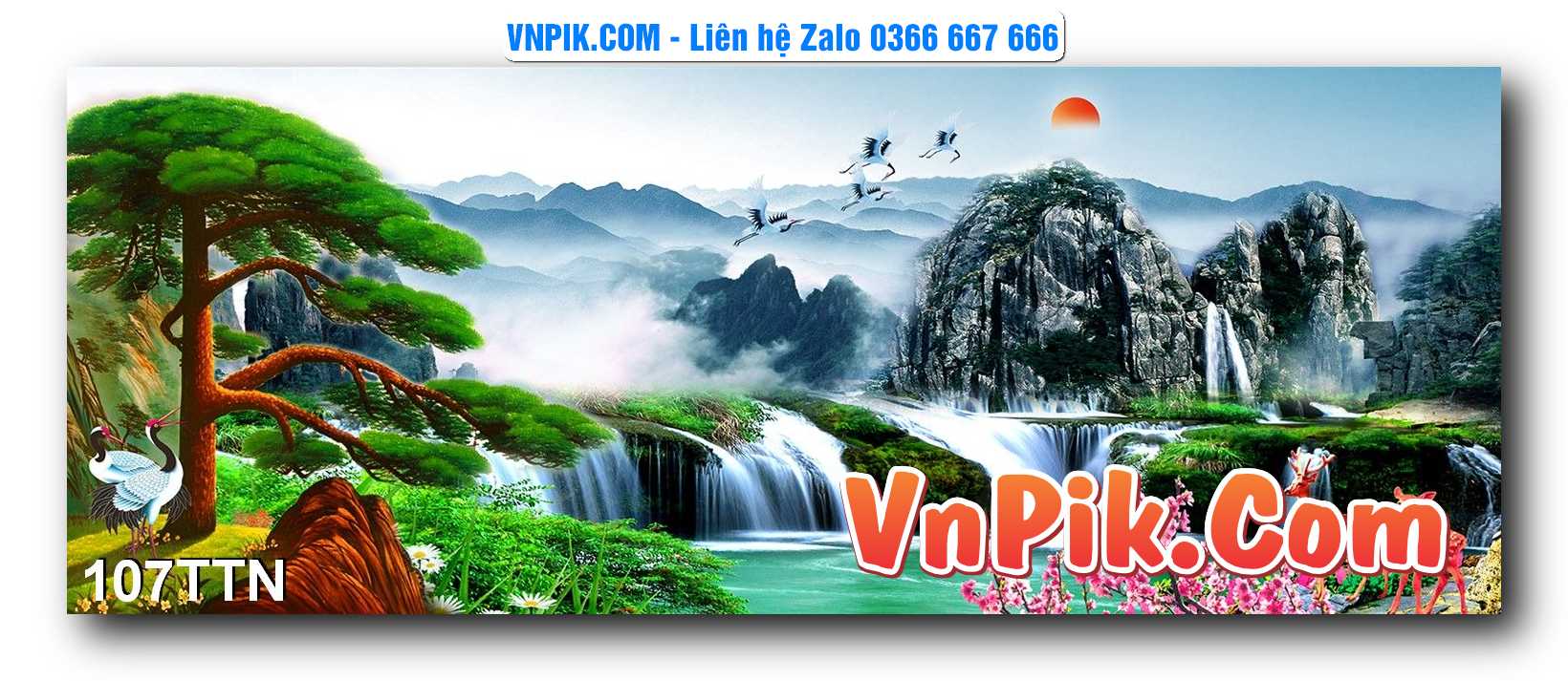 Tranh thác nước – Tranh phong thủy – Tranh treo tường mã 107TTN