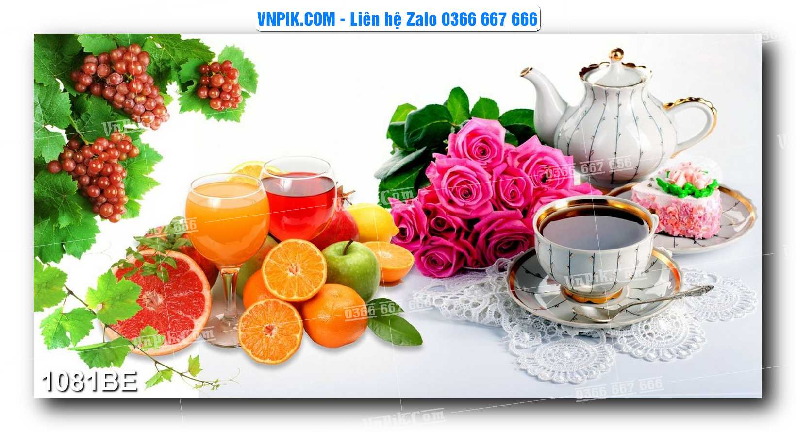 Tranh treo tường trang trí phòng bếp đẹp mã 1081BE