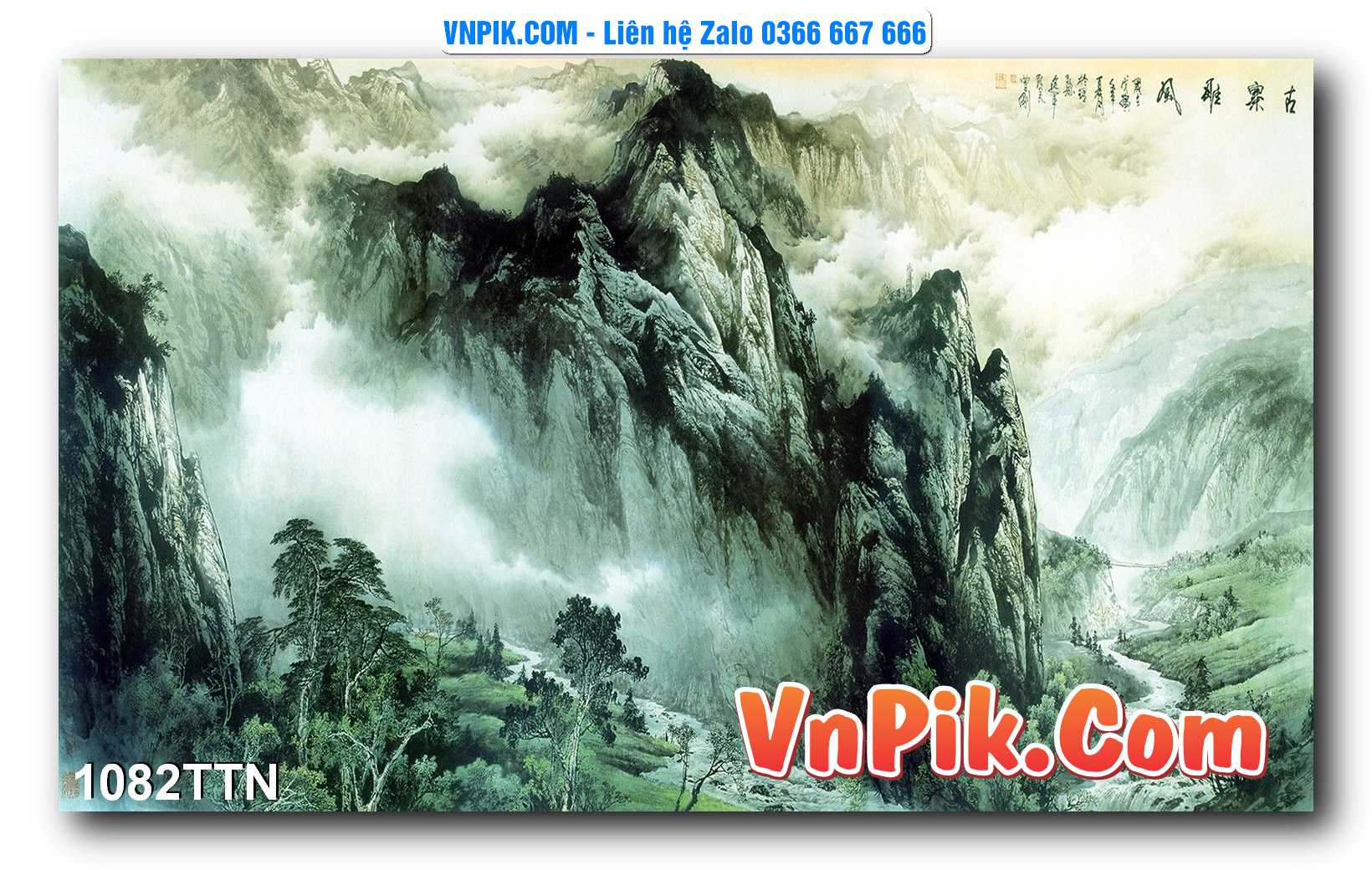 Tranh thác nước – Tranh phong thủy – Tranh treo tường mã 1082TTN