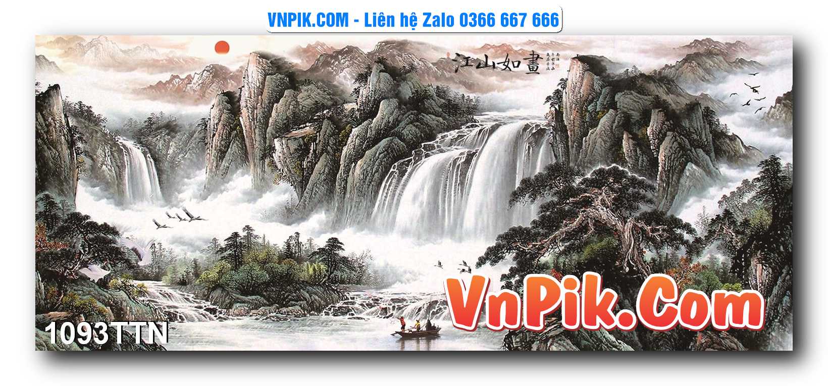 Tranh thác nước – Tranh phong thủy – Tranh treo tường mã 1093TTN