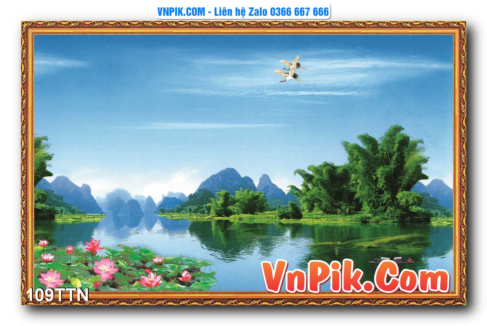 Tranh thác nước – Tranh phong thủy – Tranh treo tường mã 109TTN