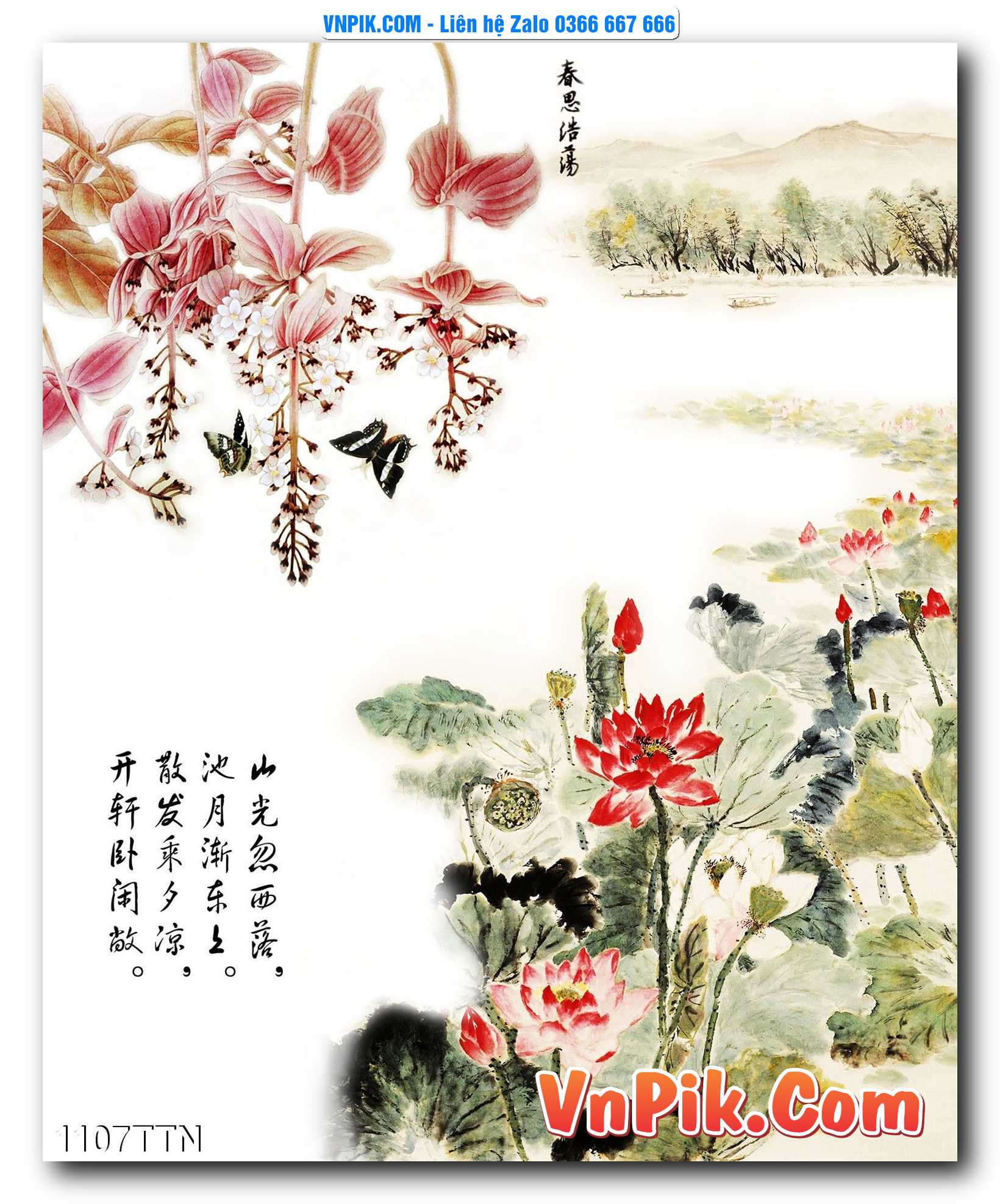 Tranh thác nước – Tranh phong thủy – Tranh treo tường mã 1107TTN