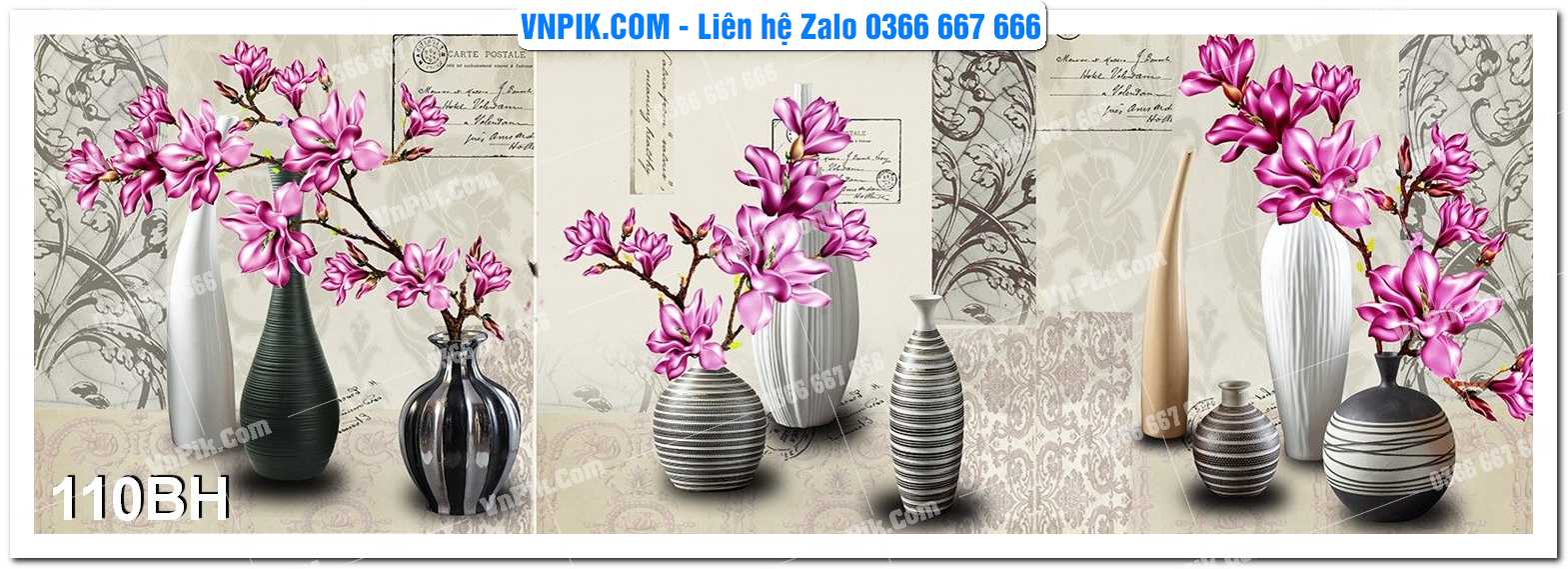 Tranh bình hoa nghệ thuật 110BH