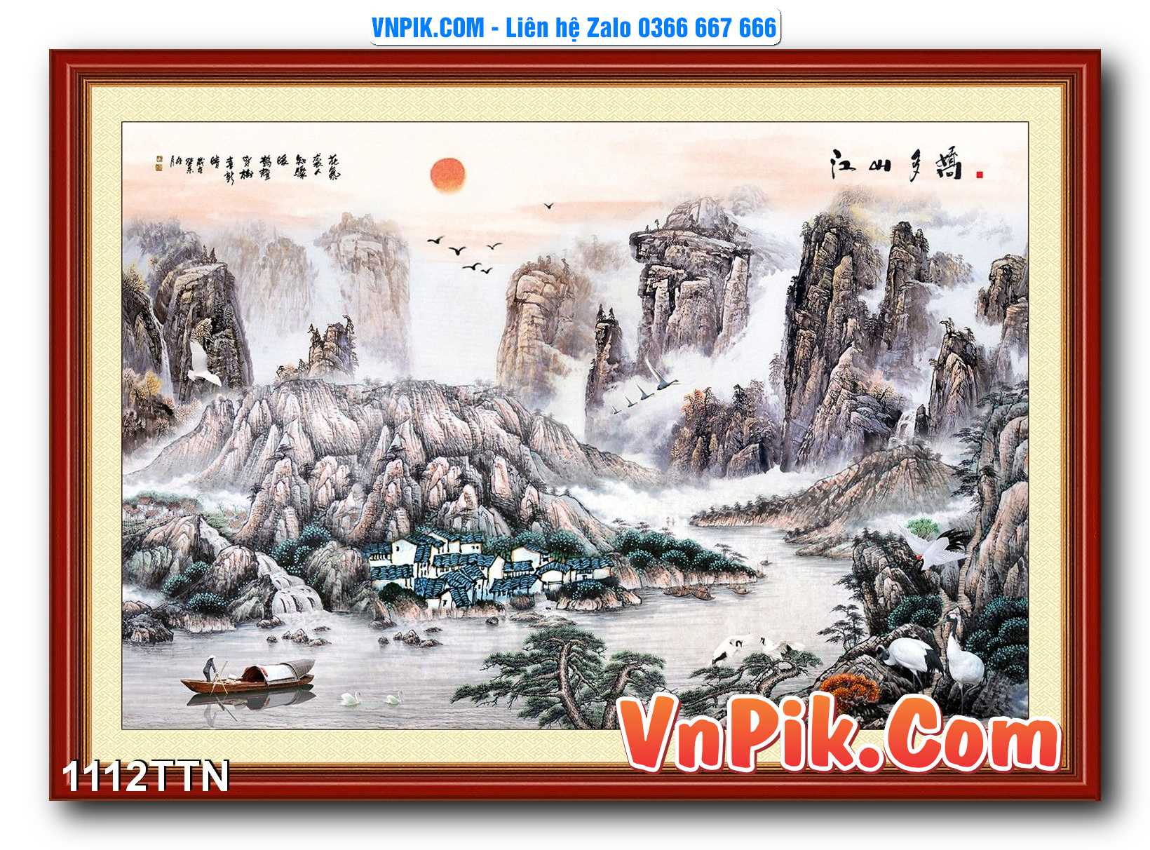 Tranh thác nước – Tranh phong thủy – Tranh treo tường mã 1112TTN