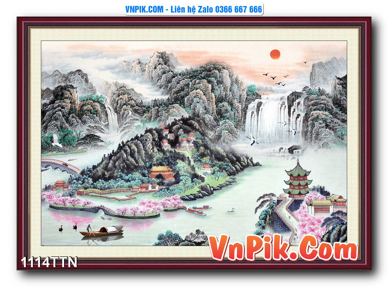 Tranh thác nước – Tranh phong thủy – Tranh treo tường mã 1114TTN