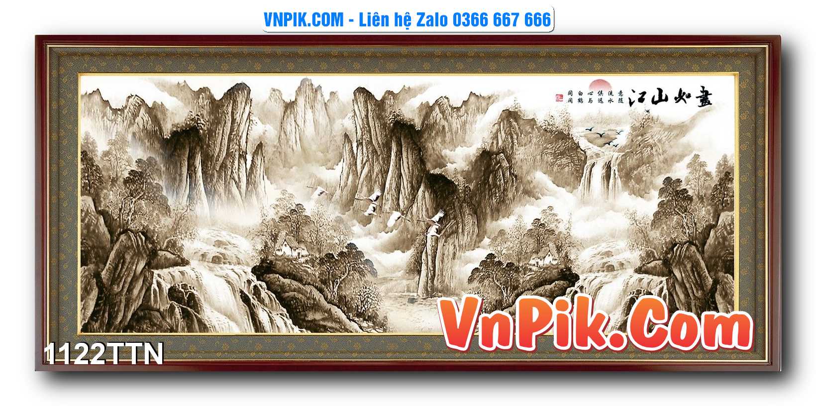 Tranh thác nước – Tranh phong thủy – Tranh treo tường mã 1122TTN