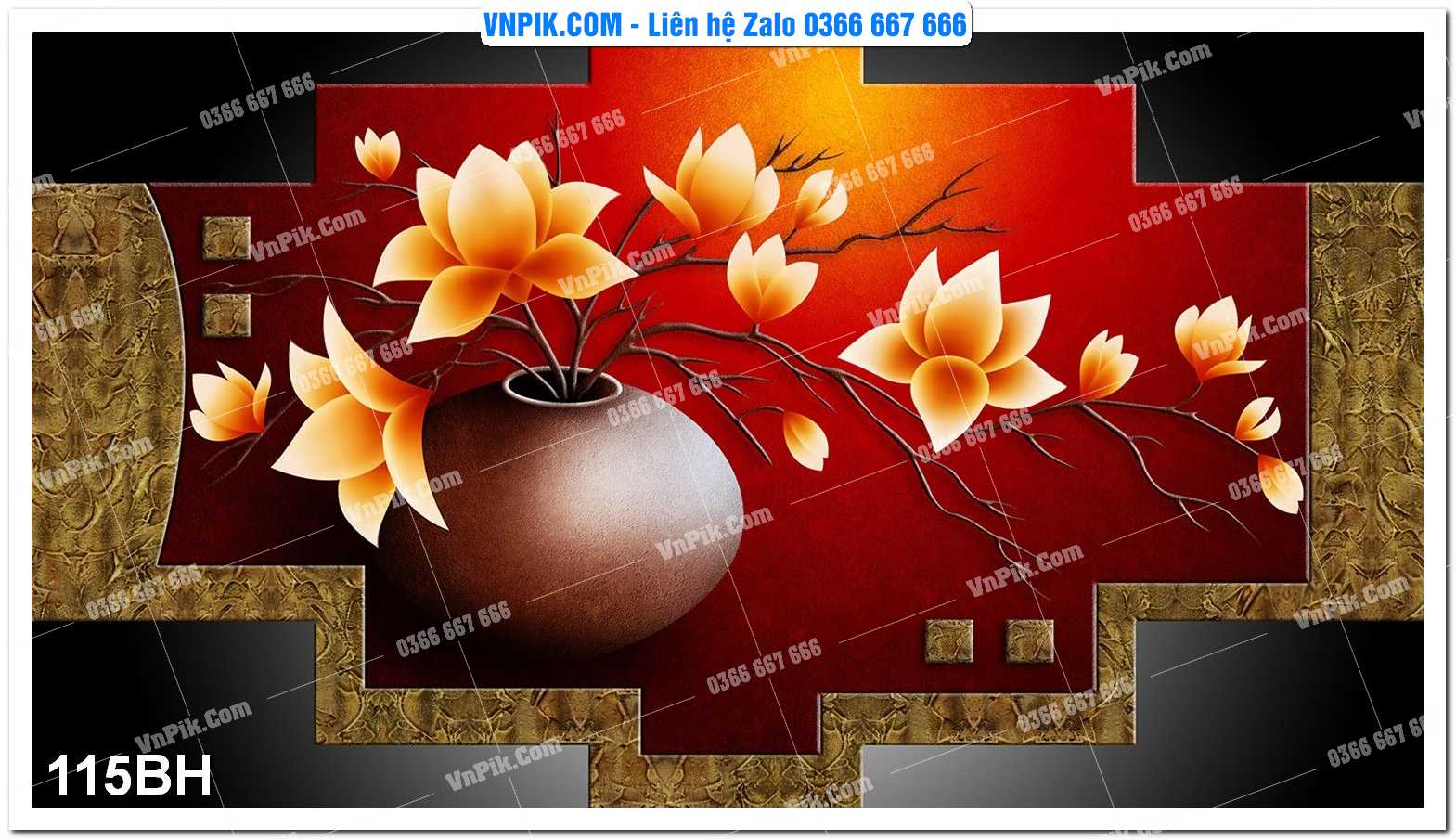 Tranh bình hoa nghệ thuật 115BH
