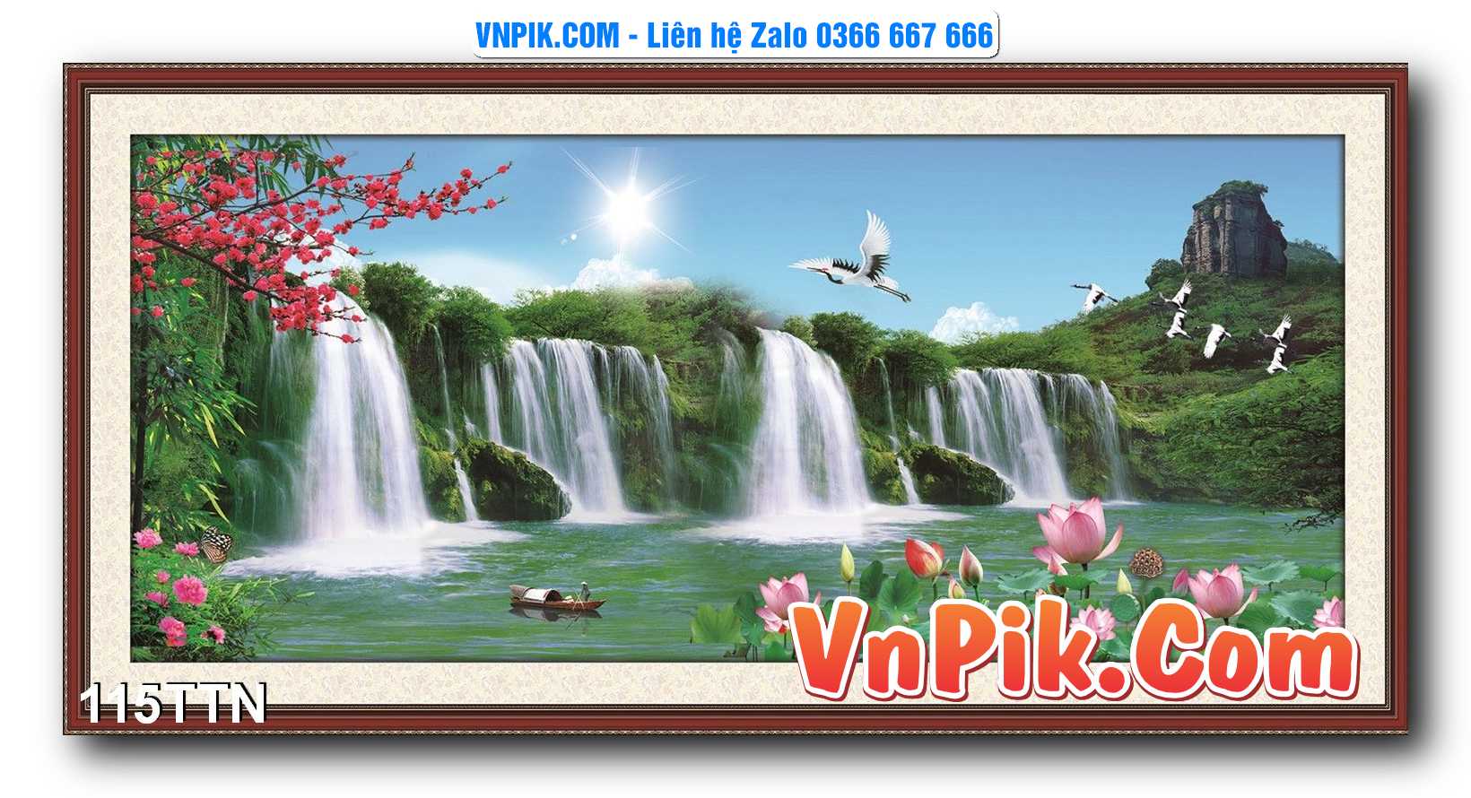 Tranh thác nước – Tranh phong thủy – Tranh treo tường mã 115TTN