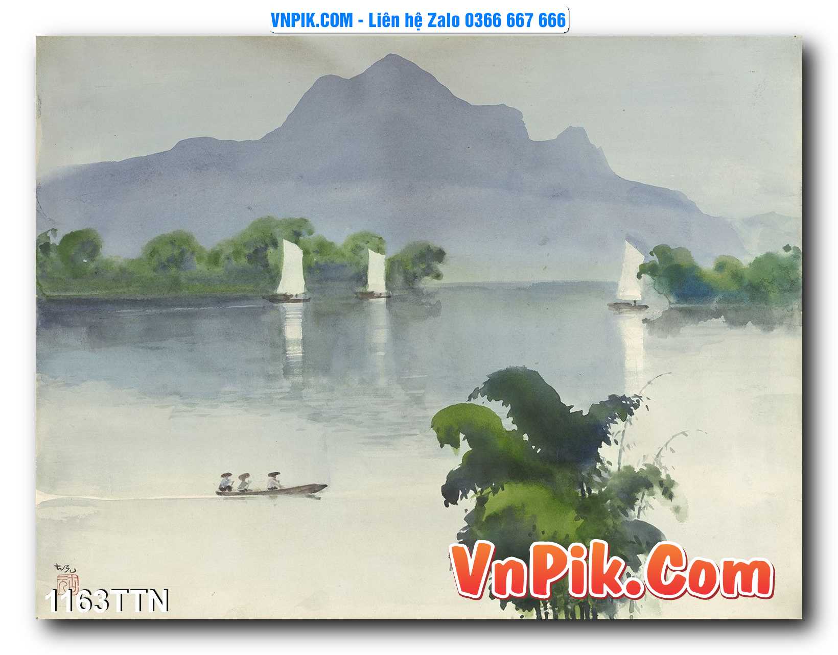 Tranh thác nước – Tranh phong thủy – Tranh treo tường mã 1163TTN
