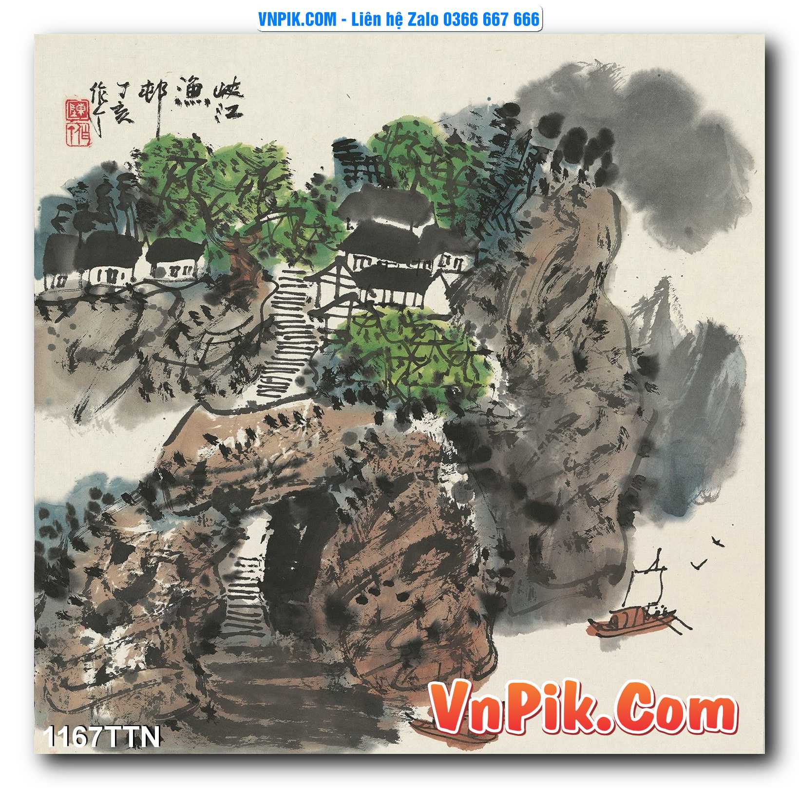 Tranh thác nước – Tranh phong thủy – Tranh treo tường mã 1167TTN