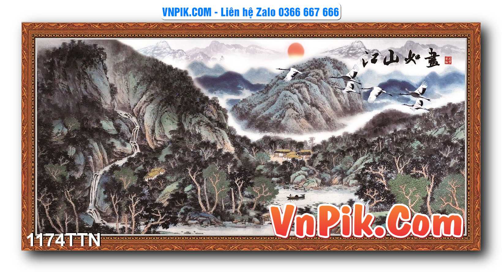 Tranh thác nước – Tranh phong thủy – Tranh treo tường mã 1174TTN