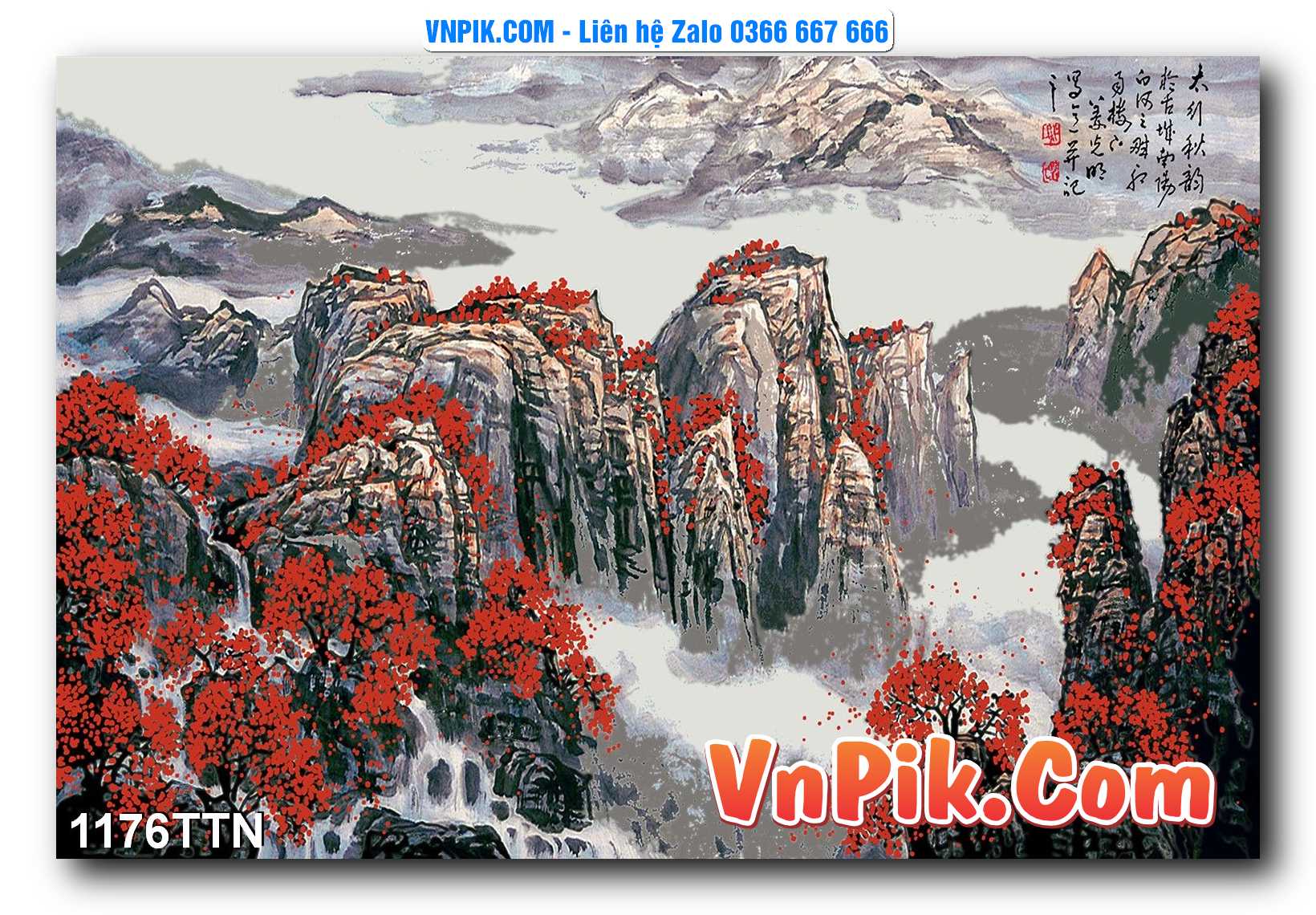 Tranh thác nước – Tranh phong thủy – Tranh treo tường mã 1176TTN