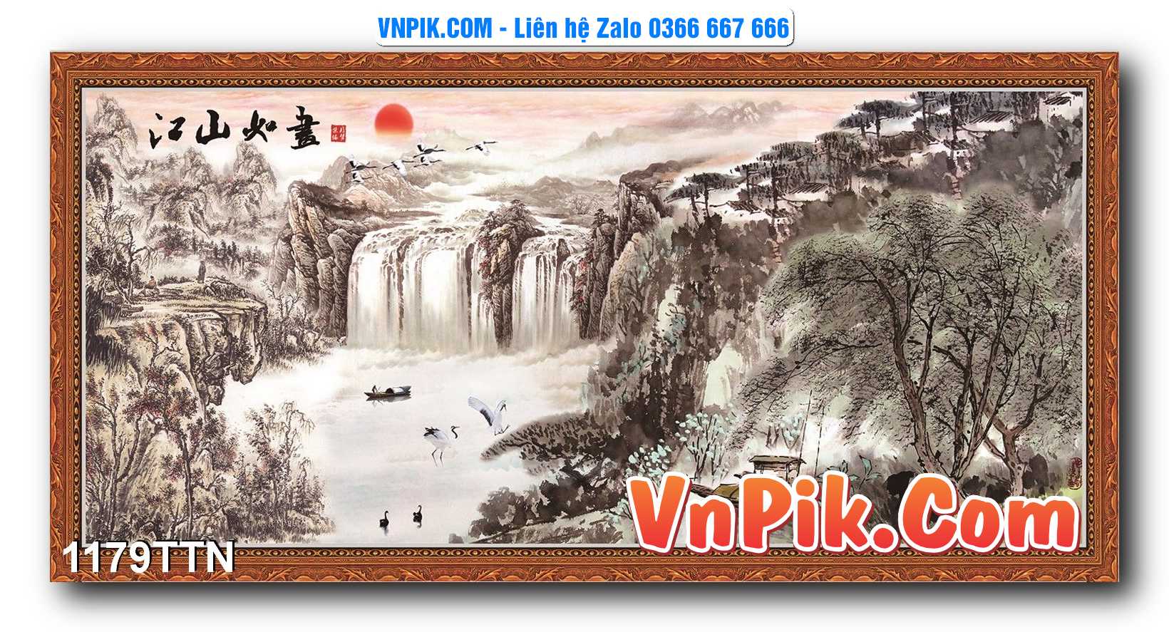 Tranh thác nước – Tranh phong thủy – Tranh treo tường mã 1179TTN