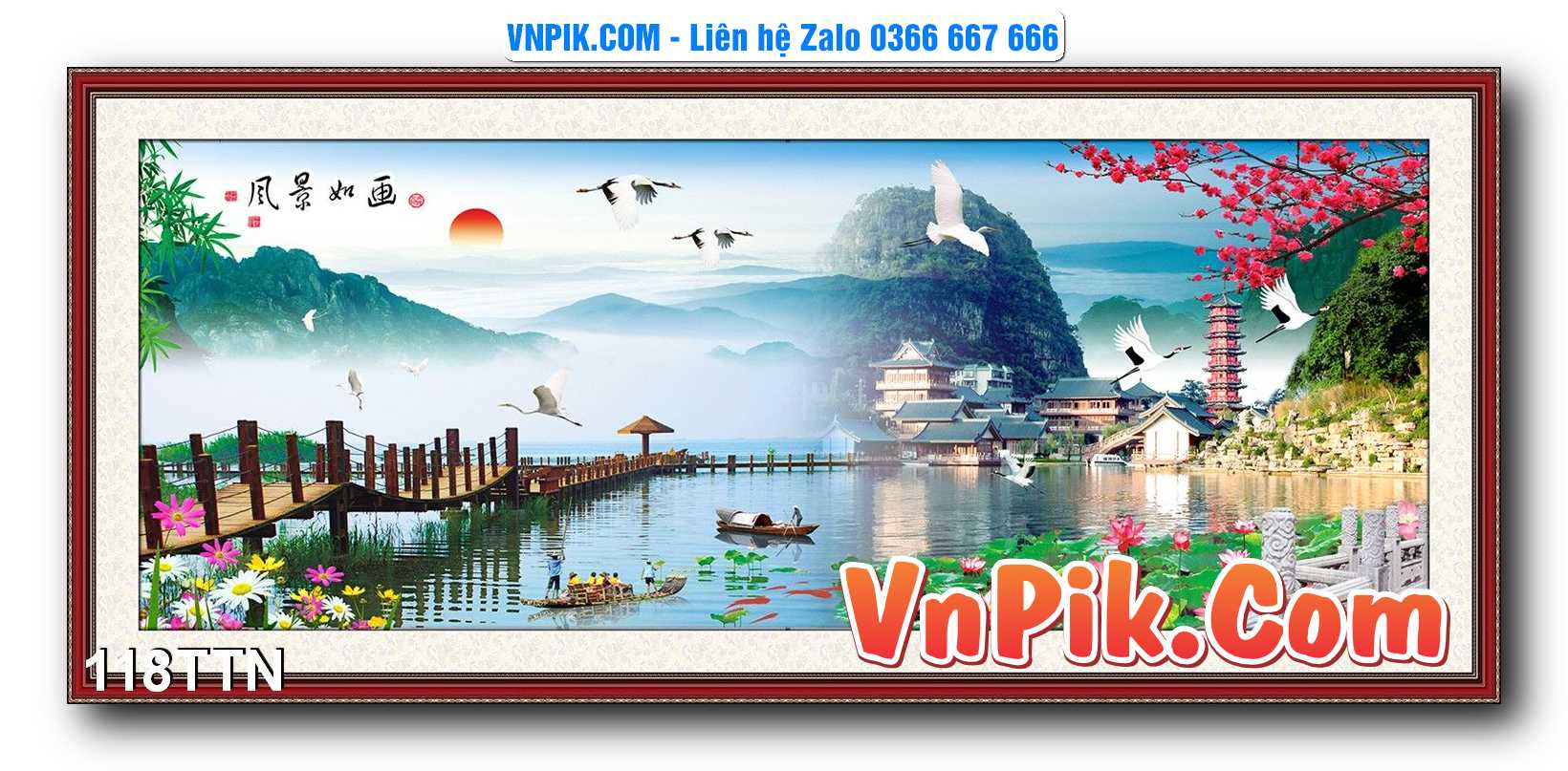 Tranh thác nước – Tranh phong thủy – Tranh treo tường mã 118TTN