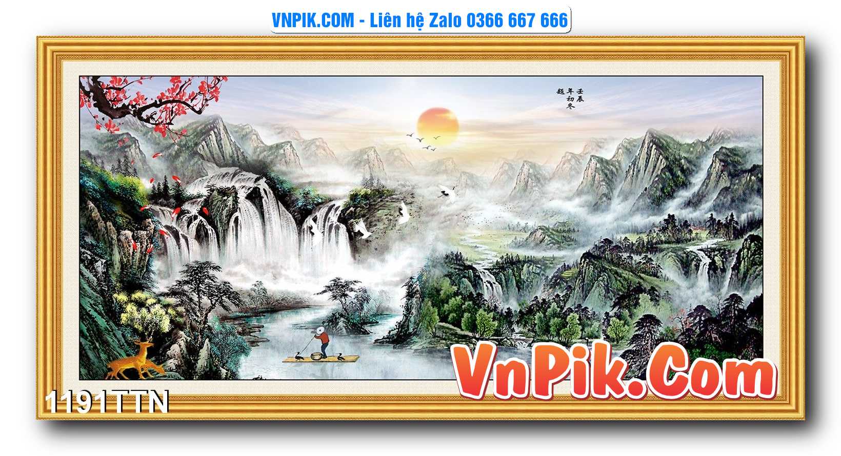 Tranh thác nước – Tranh phong thủy – Tranh treo tường mã 1191TTN