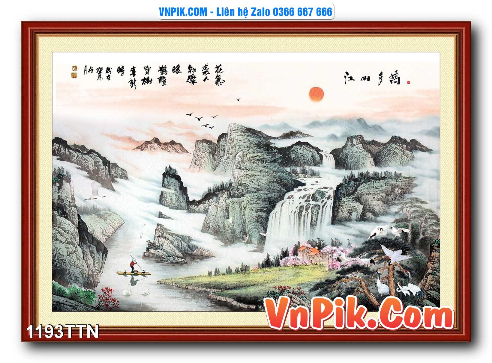 Tranh thác nước – Tranh phong thủy – Tranh treo tường mã 1193TTN