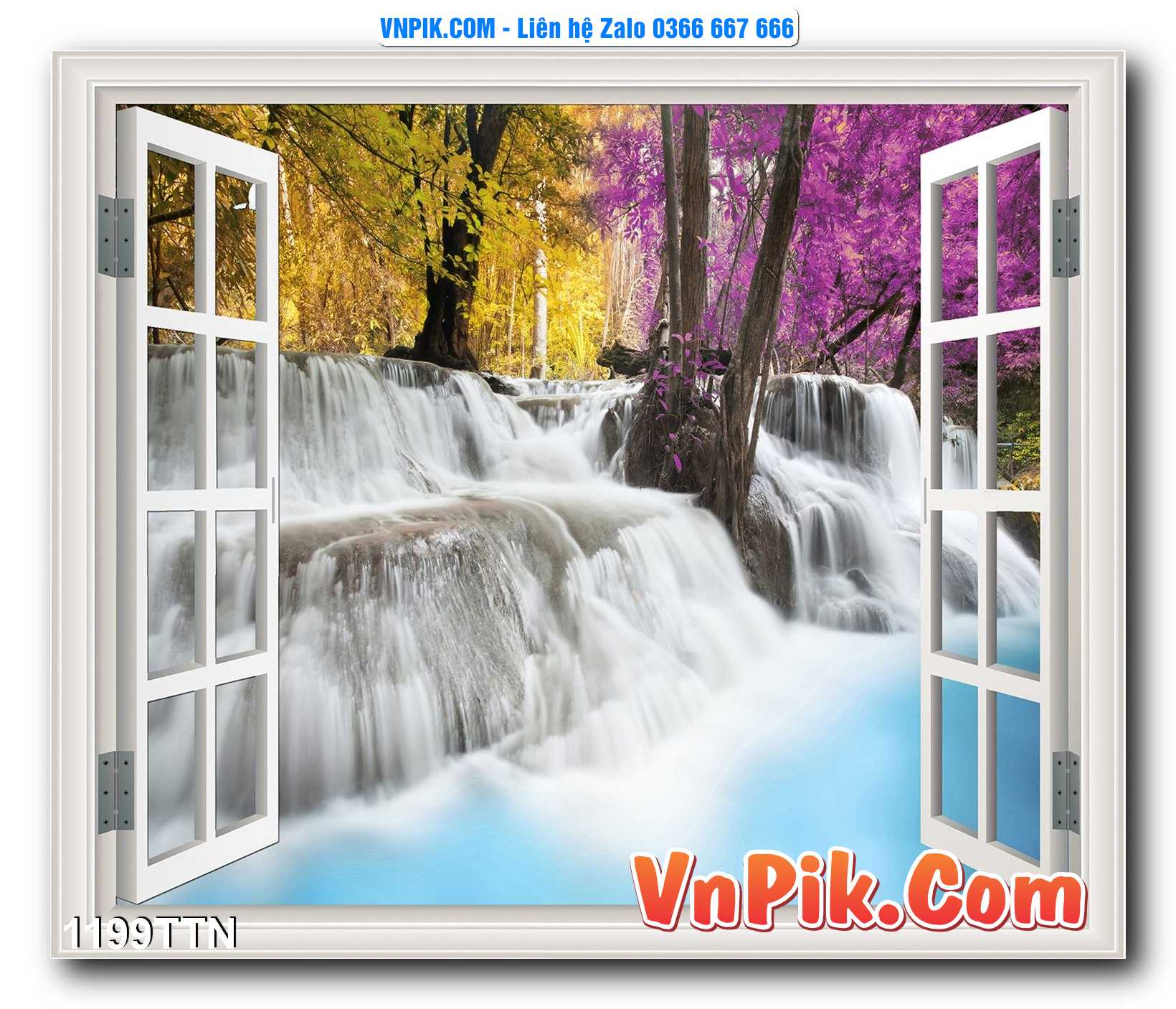 Tranh thác nước – Tranh phong thủy – Tranh treo tường mã 1199TTN