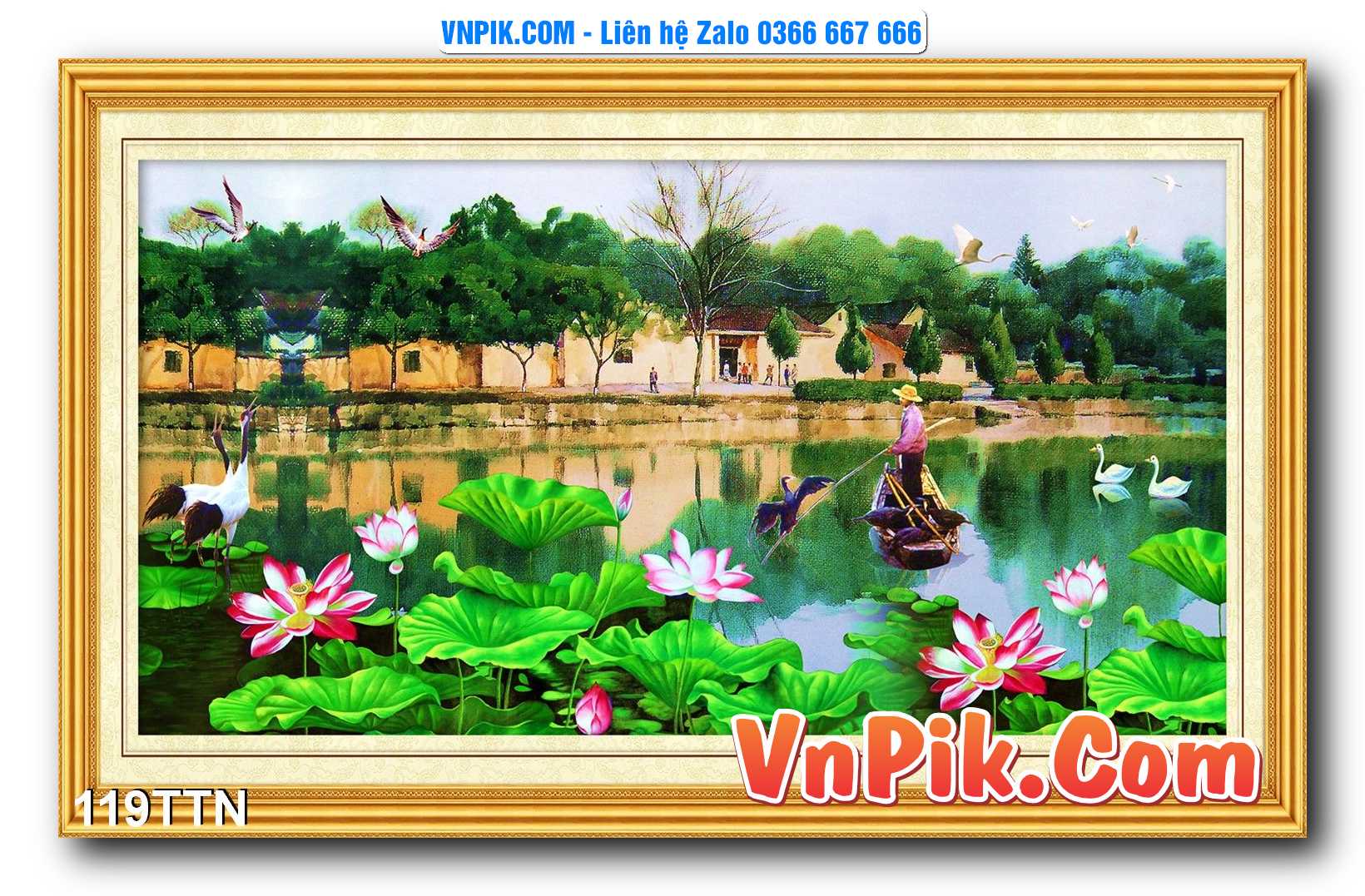 Tranh thác nước – Tranh phong thủy – Tranh treo tường mã 119TTN