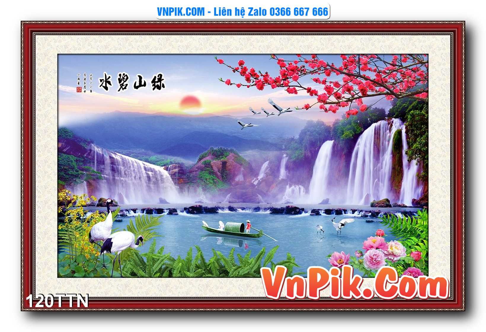 Tranh thác nước – Tranh phong thủy – Tranh treo tường mã 120TTN