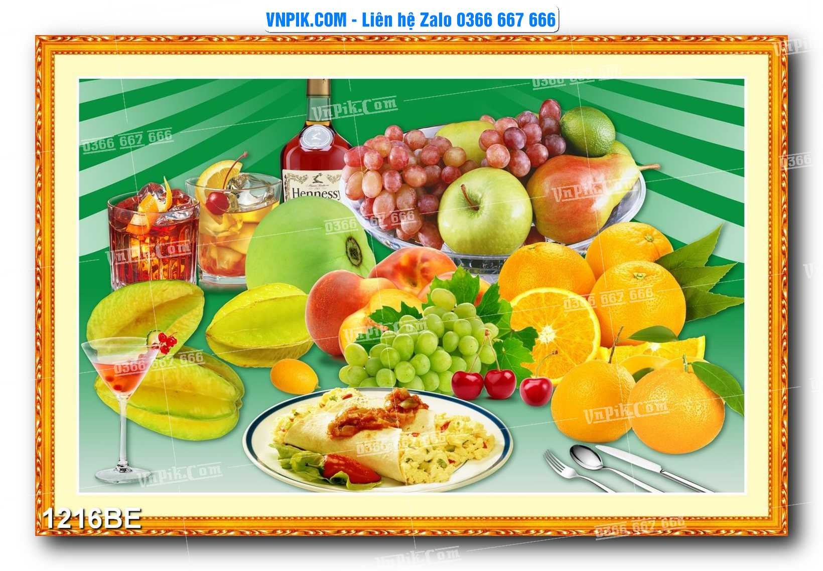Tranh treo tường trang trí phòng bếp đẹp mã 1216BE