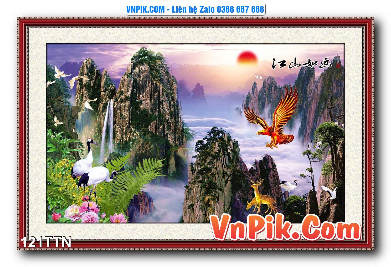Tranh thác nước – Tranh phong thủy – Tranh treo tường mã 121TTN