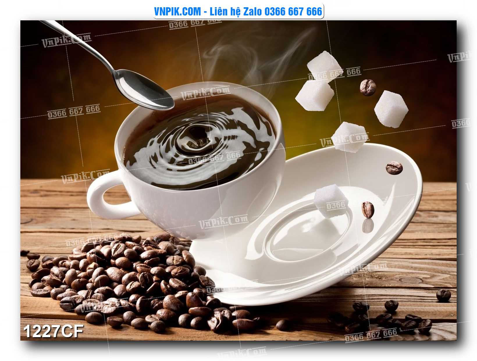 Tranh tường trang trí quán cà phê – trà chanh – trà sữa mã 1227CF