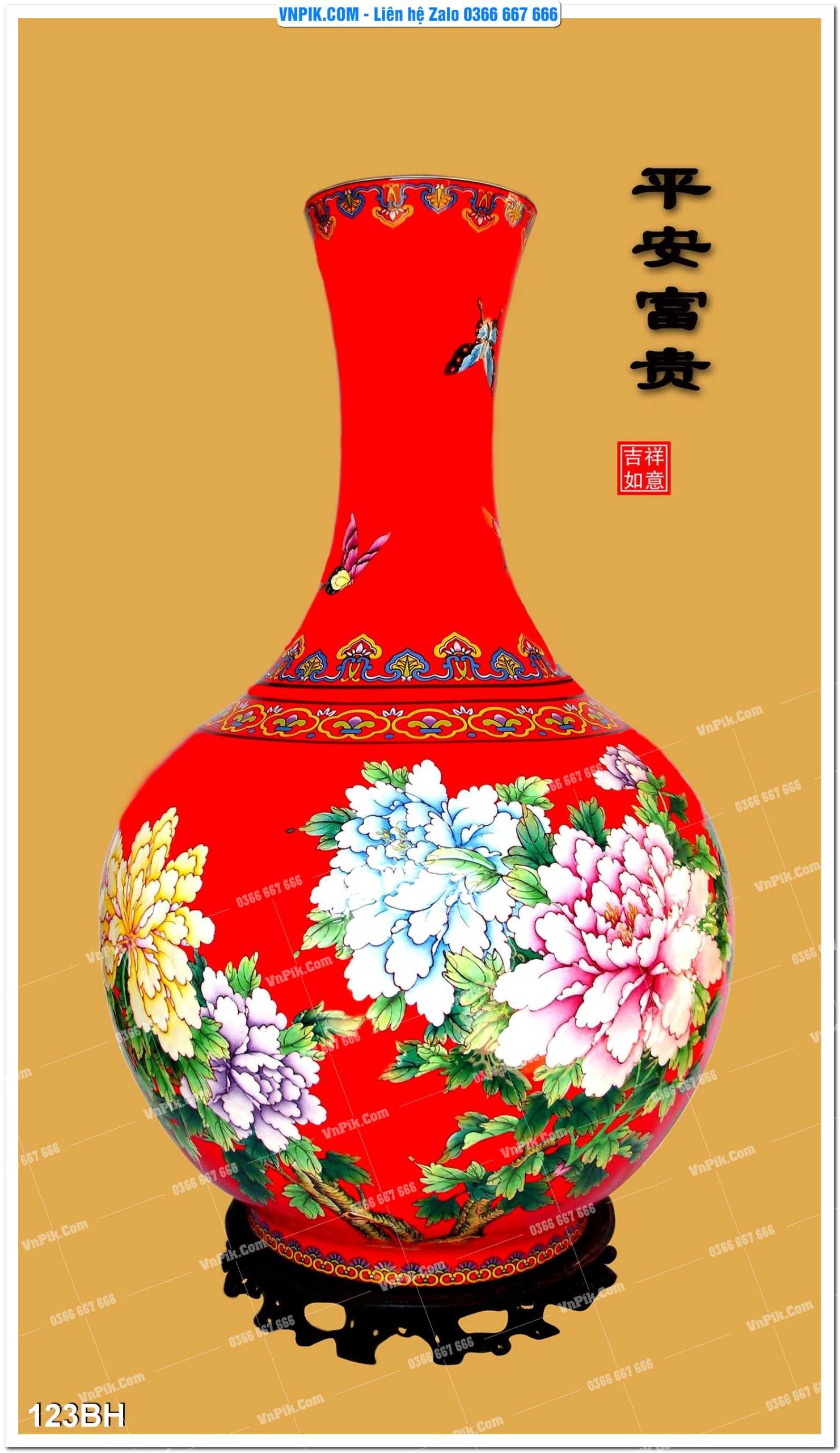 Tranh bình hoa nghệ thuật 123BH