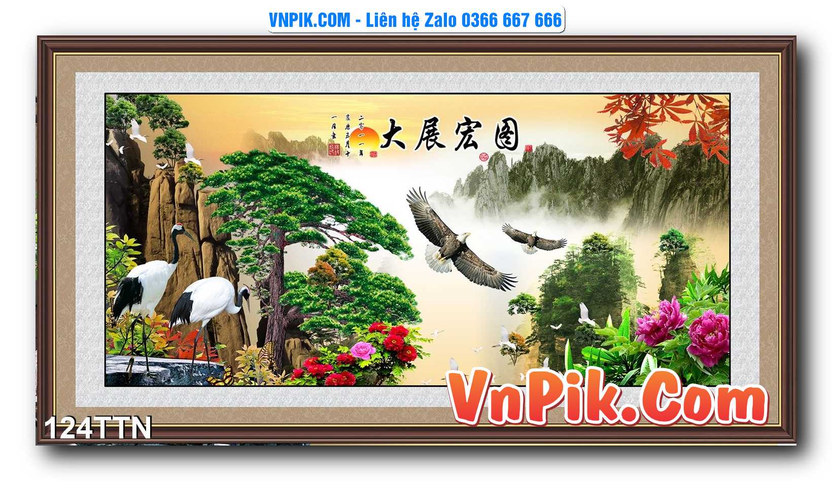 Tranh thác nước – Tranh phong thủy – Tranh treo tường mã 124TTN