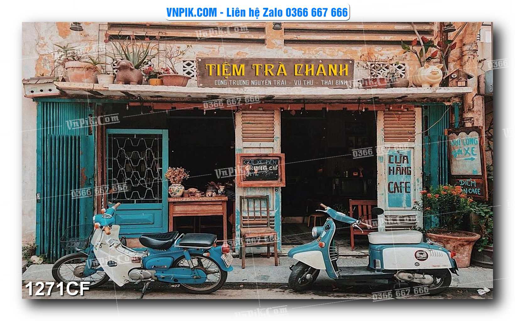 Tranh tường trang trí quán cà phê – trà chanh – trà sữa mã 1271CF