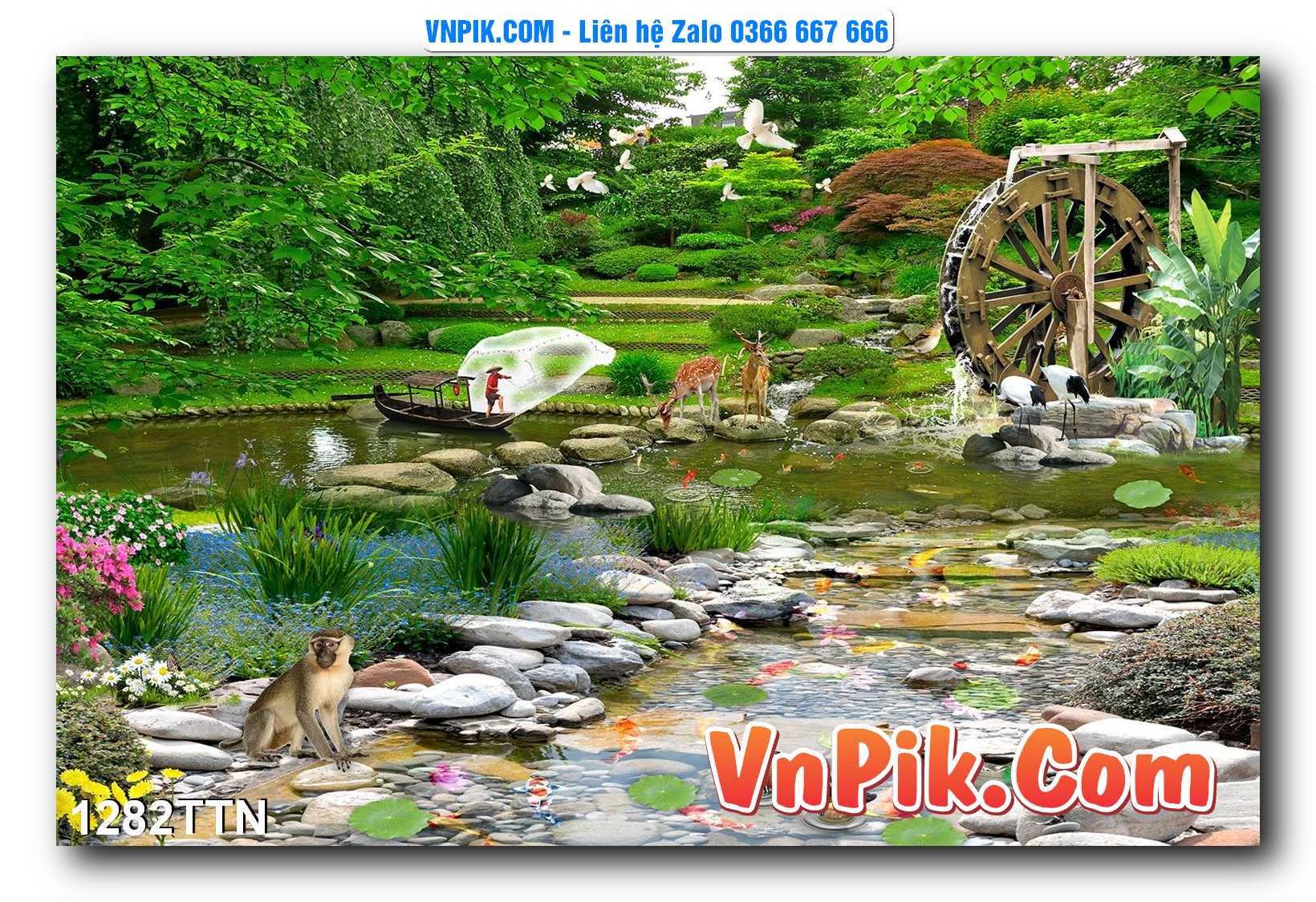 Tranh thác nước – Tranh phong thủy – Tranh treo tường mã 1282TTN