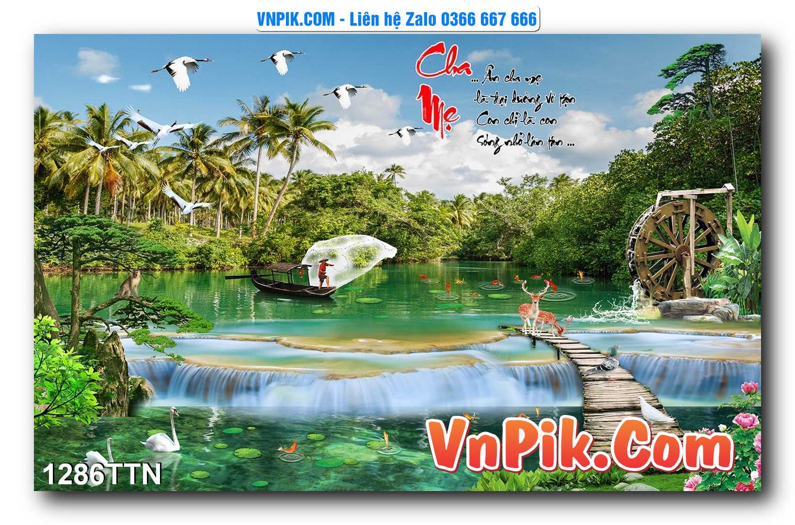 Tranh thác nước – Tranh phong thủy – Tranh treo tường mã 1286TTN