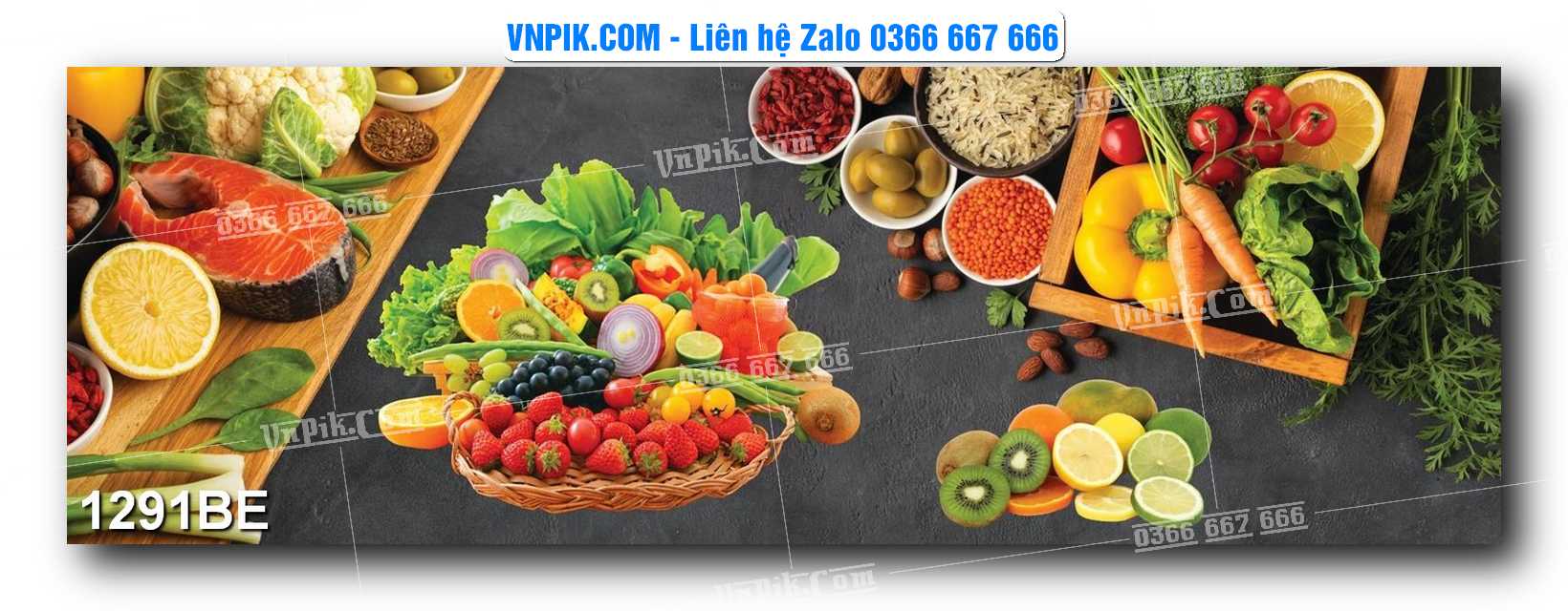 Tranh treo tường trang trí phòng bếp đẹp mã 1291BE