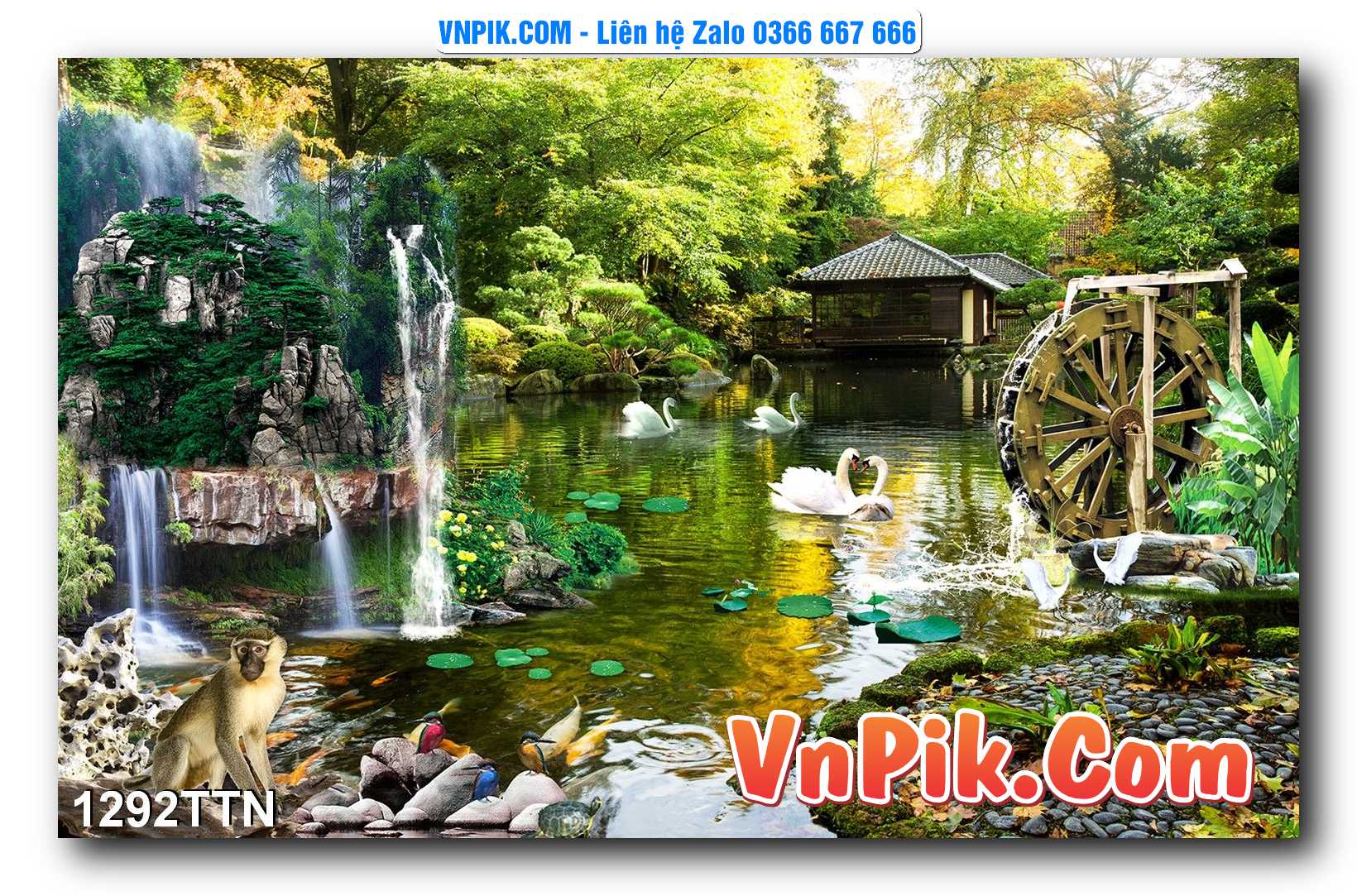 Tranh thác nước – Tranh phong thủy – Tranh treo tường mã 1292TTN
