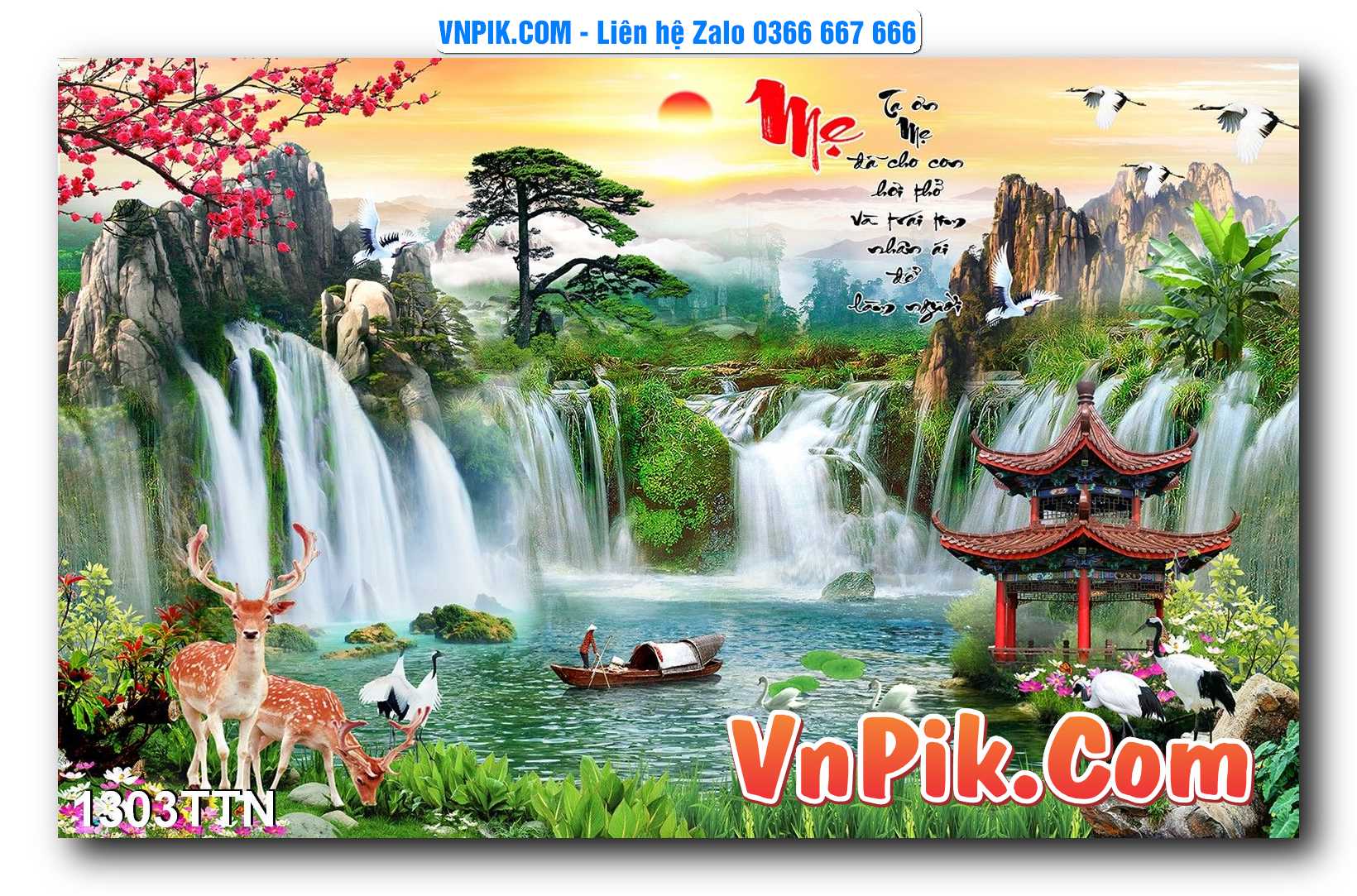 Tranh thác nước – Tranh phong thủy – Tranh treo tường mã 1303TTN