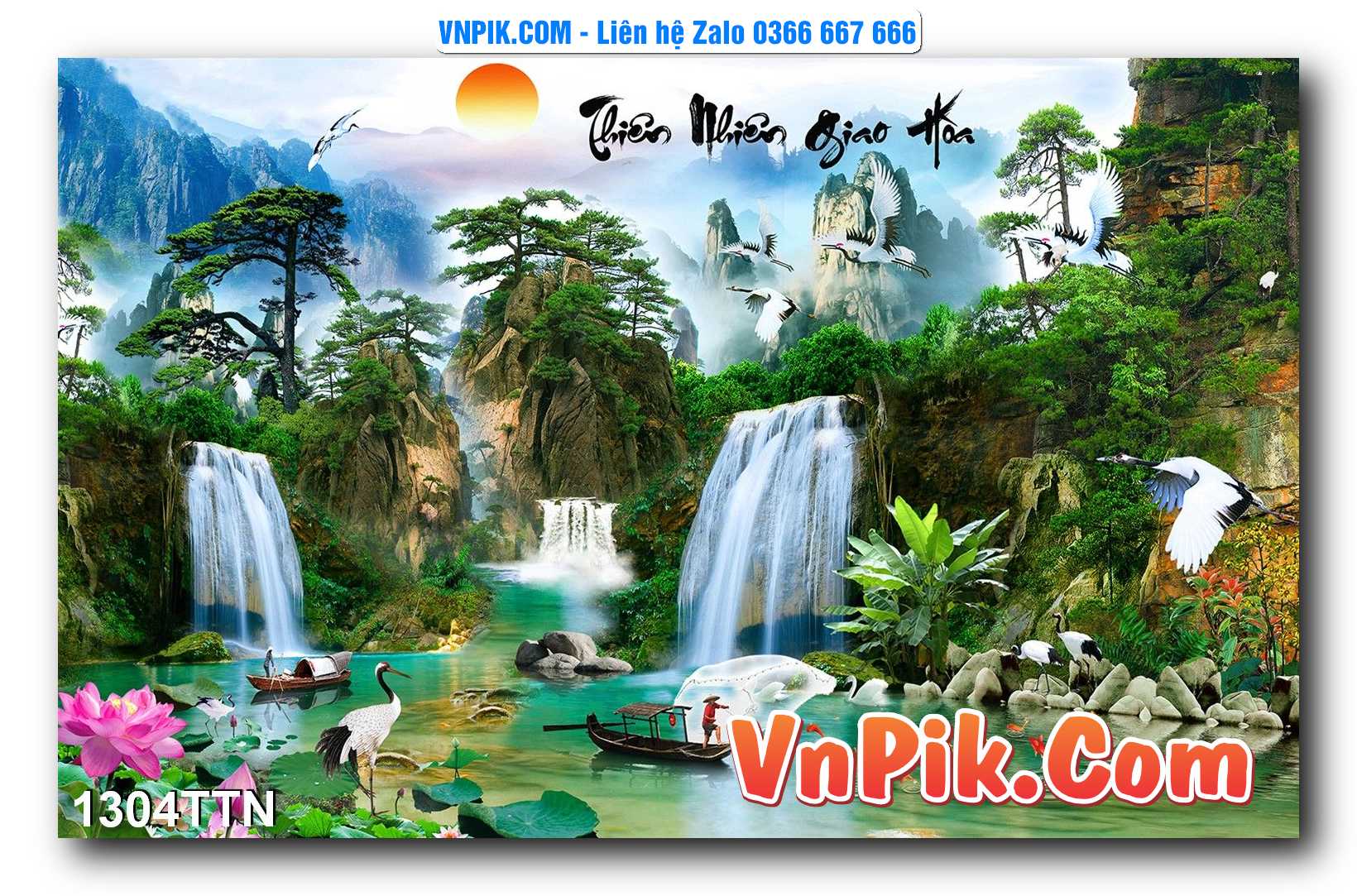 Tranh thác nước – Tranh phong thủy – Tranh treo tường mã 1304TTN