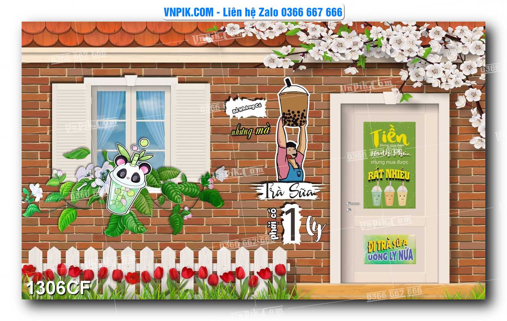 Tranh tường trang trí quán cà phê – trà chanh – trà sữa mã 1306CF