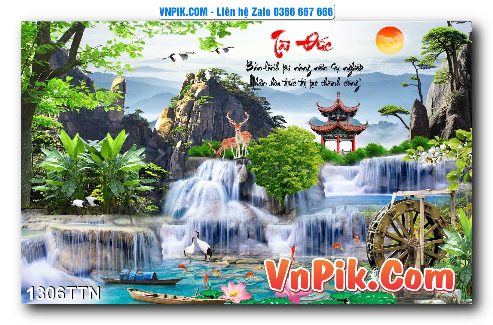 Tranh thác nước – Tranh phong thủy – Tranh treo tường mã 1306TTN
