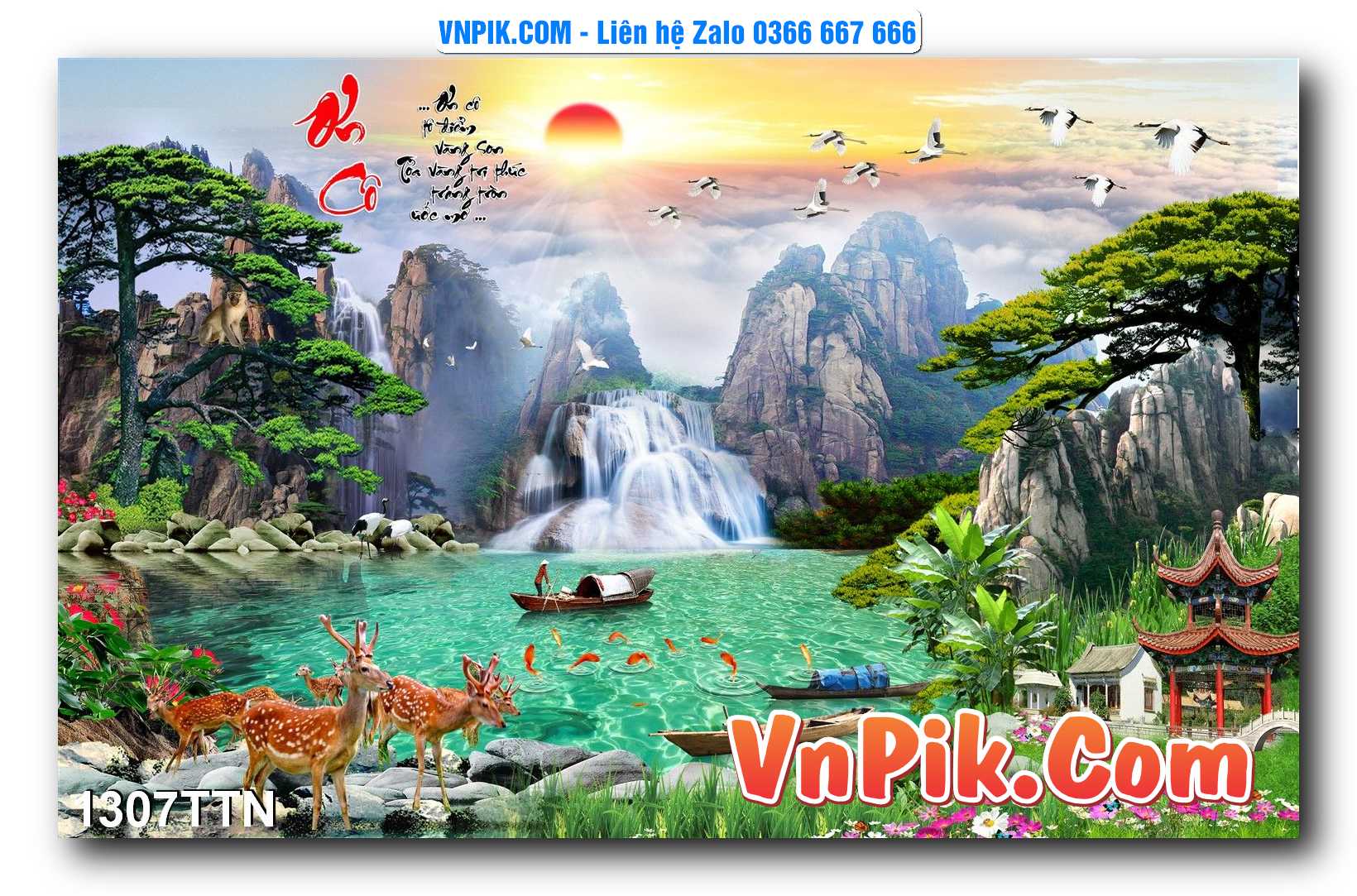 Tranh thác nước – Tranh phong thủy – Tranh treo tường mã 1307TTN