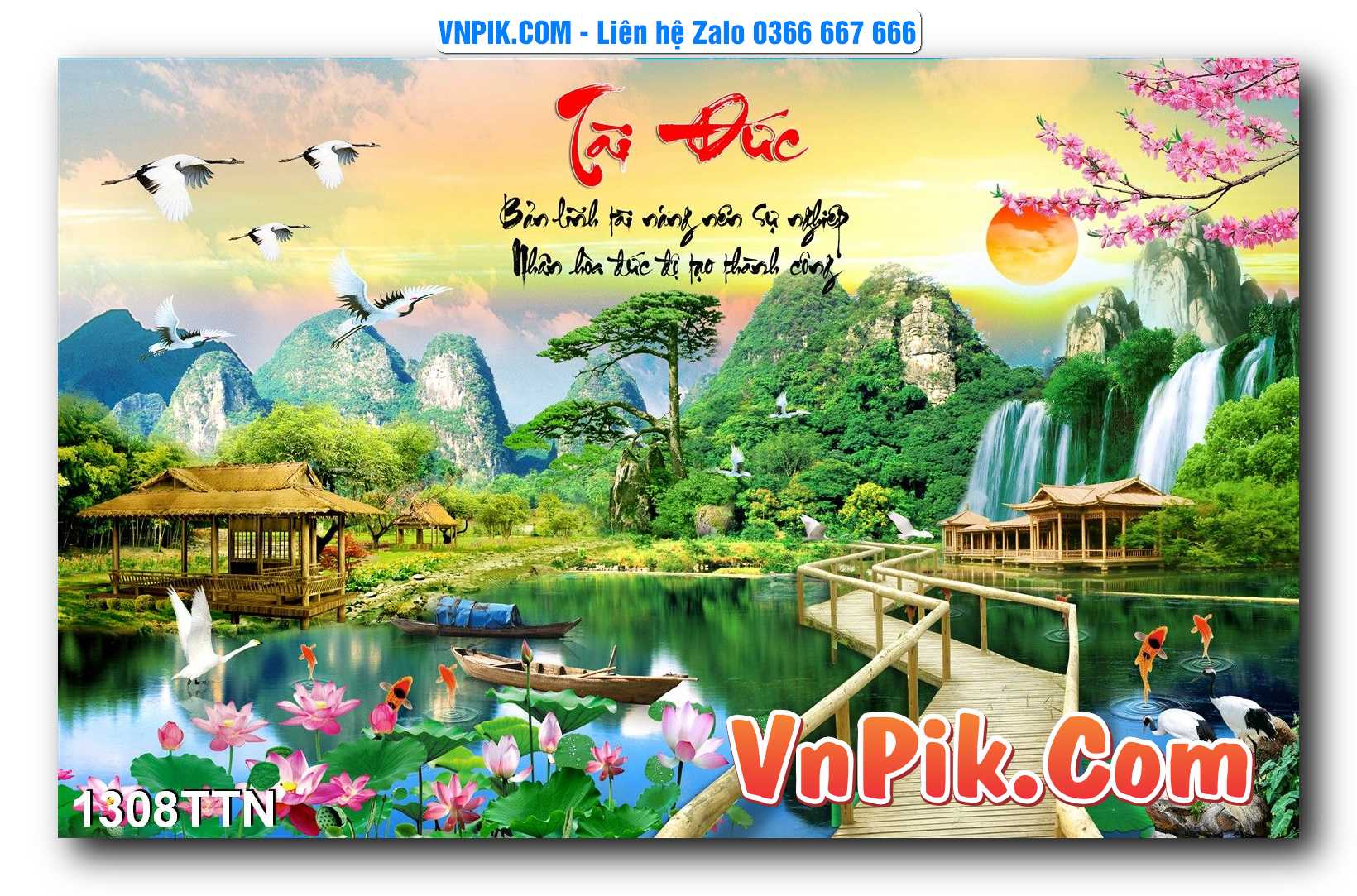 Tranh thác nước – Tranh phong thủy – Tranh treo tường mã 1308TTN