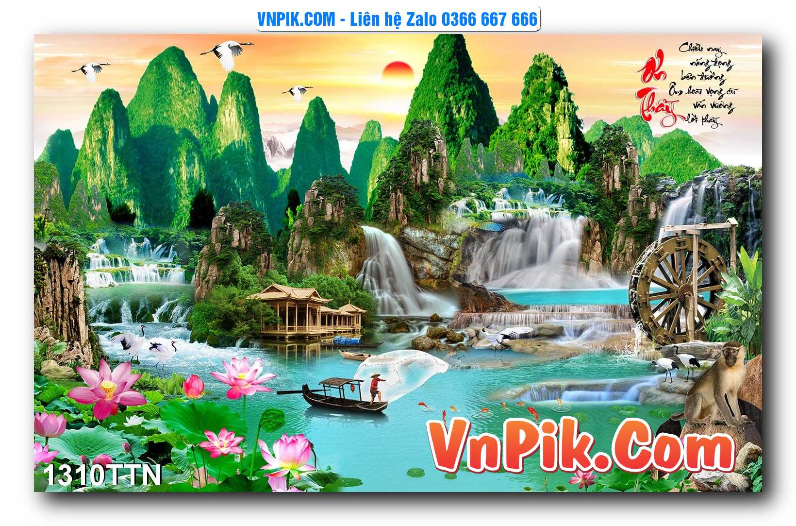 Tranh thác nước – Tranh phong thủy – Tranh treo tường mã 1310TTN