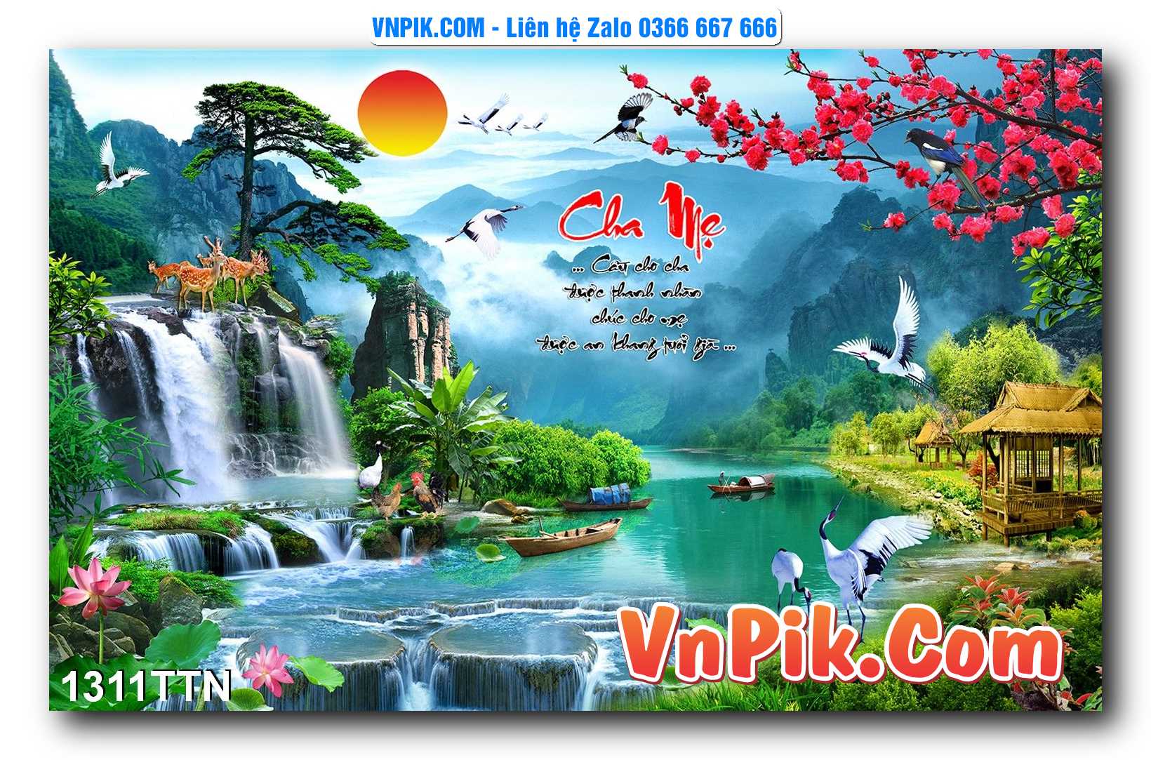 Tranh thác nước – Tranh phong thủy – Tranh treo tường mã 1311TTN