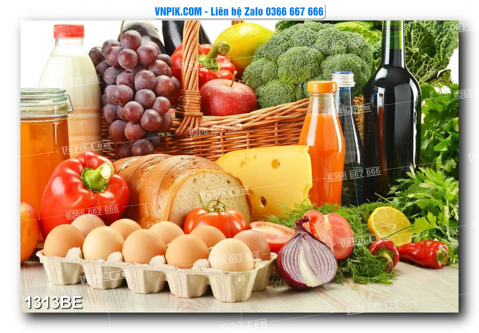 Tranh treo tường trang trí phòng bếp đẹp mã 1313BE