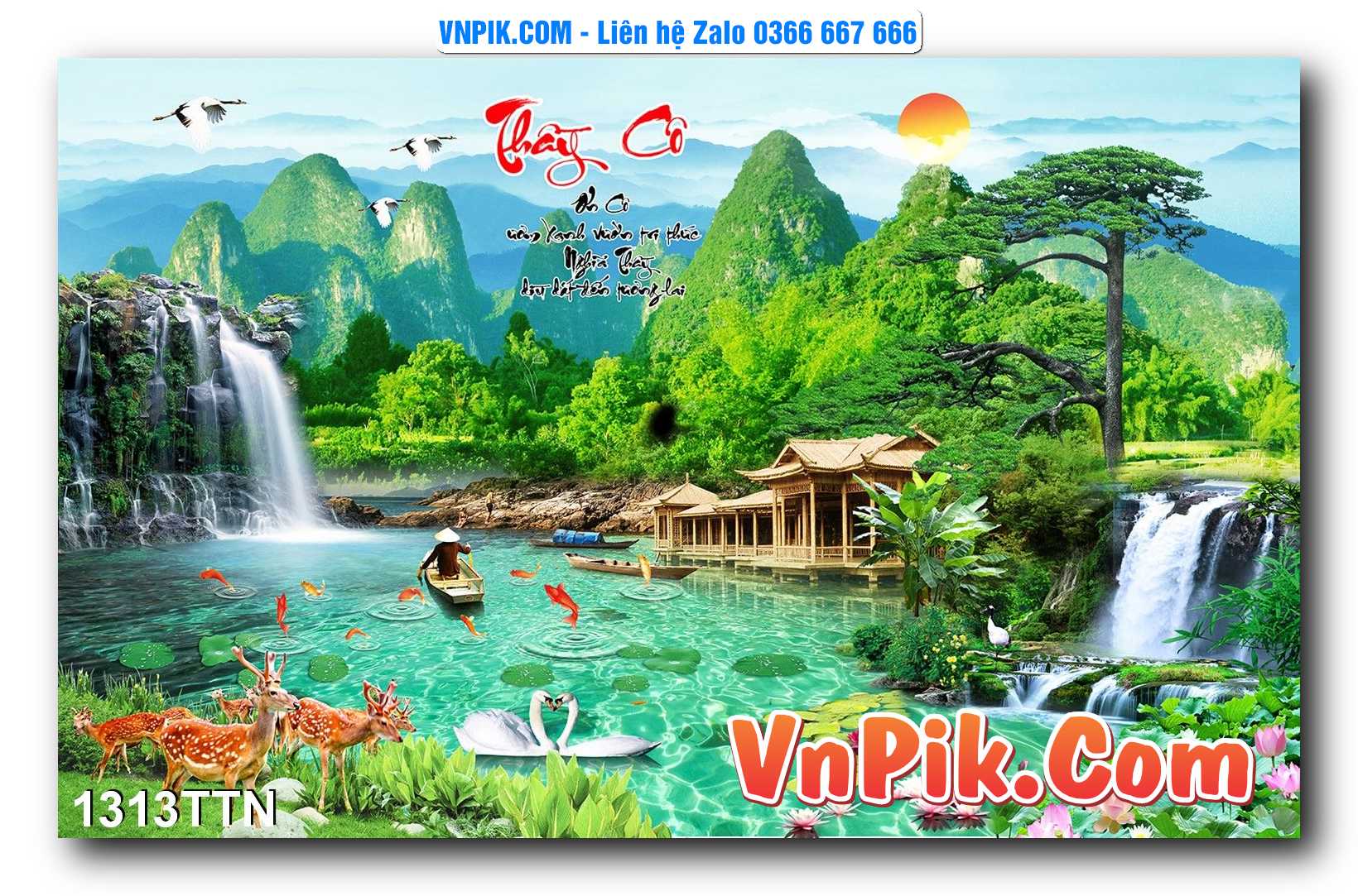 Tranh thác nước – Tranh phong thủy – Tranh treo tường mã 1313TTN