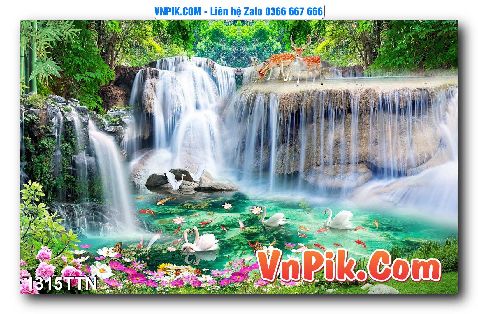 Tranh thác nước – Tranh phong thủy – Tranh treo tường mã 1315TTN