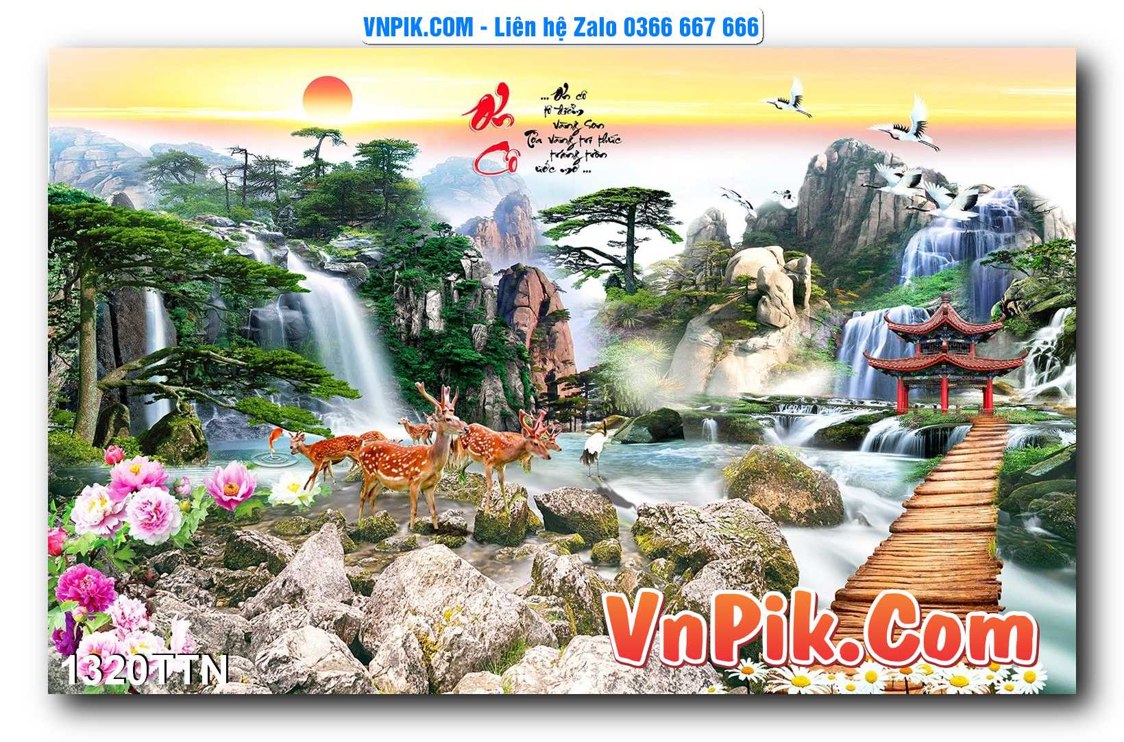 Tranh thác nước – Tranh phong thủy – Tranh treo tường mã 1320TTN