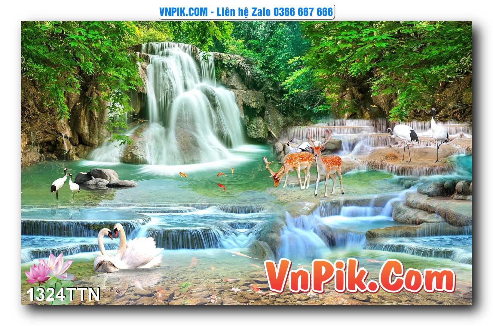 Tranh thác nước – Tranh phong thủy – Tranh treo tường mã 1324TTN